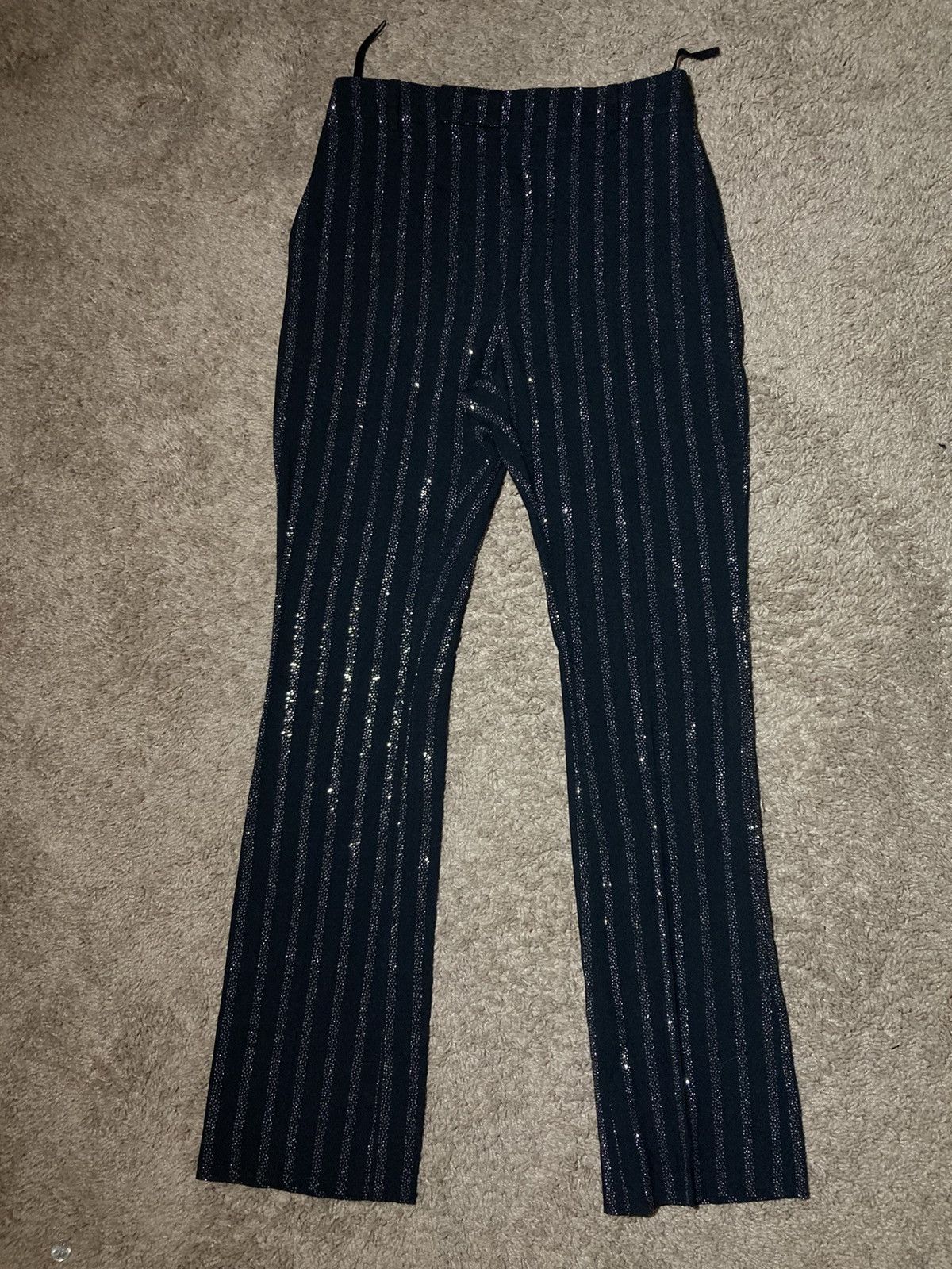 Celine AW22 Celine Crystal Striped Pants 44 2022 Boy Doll Hedi Size US 28 / EU 44 - 2 Thumbnail