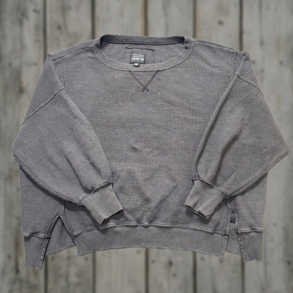 Vintage American Eagle Long Sleeve Shirt Mens Medium 100% Cotton Black Blank Lounge Grunge Size US M / EU 48-50 / 2 - 1 Thumbnail