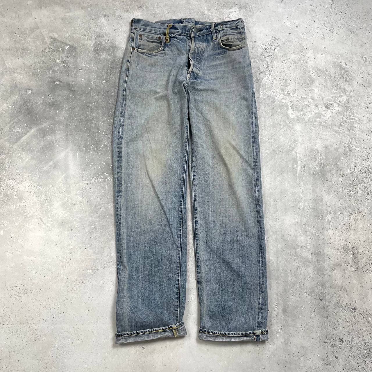 The Duffer of St.George Duffer Selvedge Distressed & Stained Faded Chinch Back Jeans Size US 32 / EU 48 - 1 Thumbnail