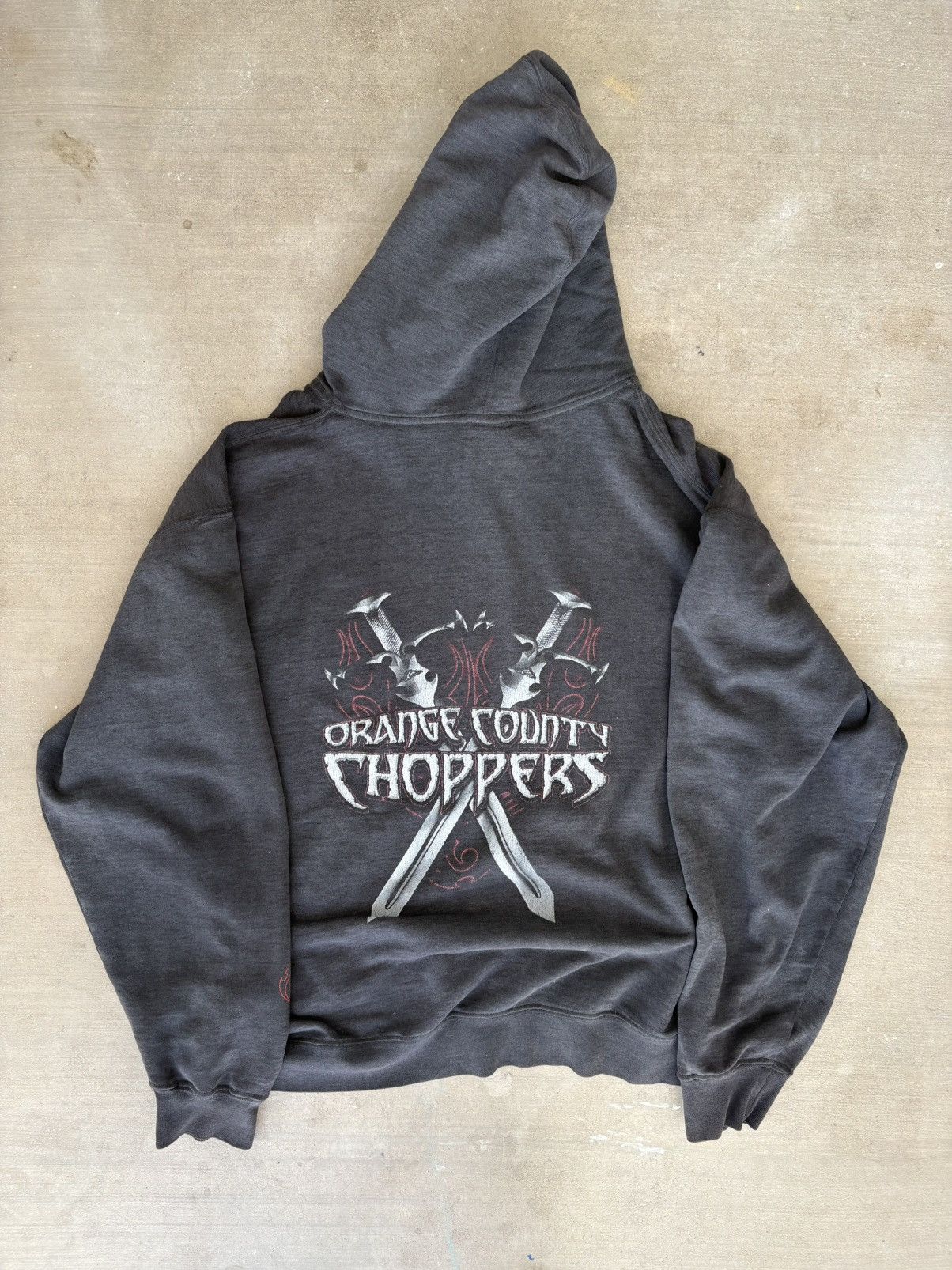 Harley Davidson × Vintage West coast choppers vintage dagger flame sleeve hoodie y2k Size US XL / EU 56 / 4 - 1 Thumbnail