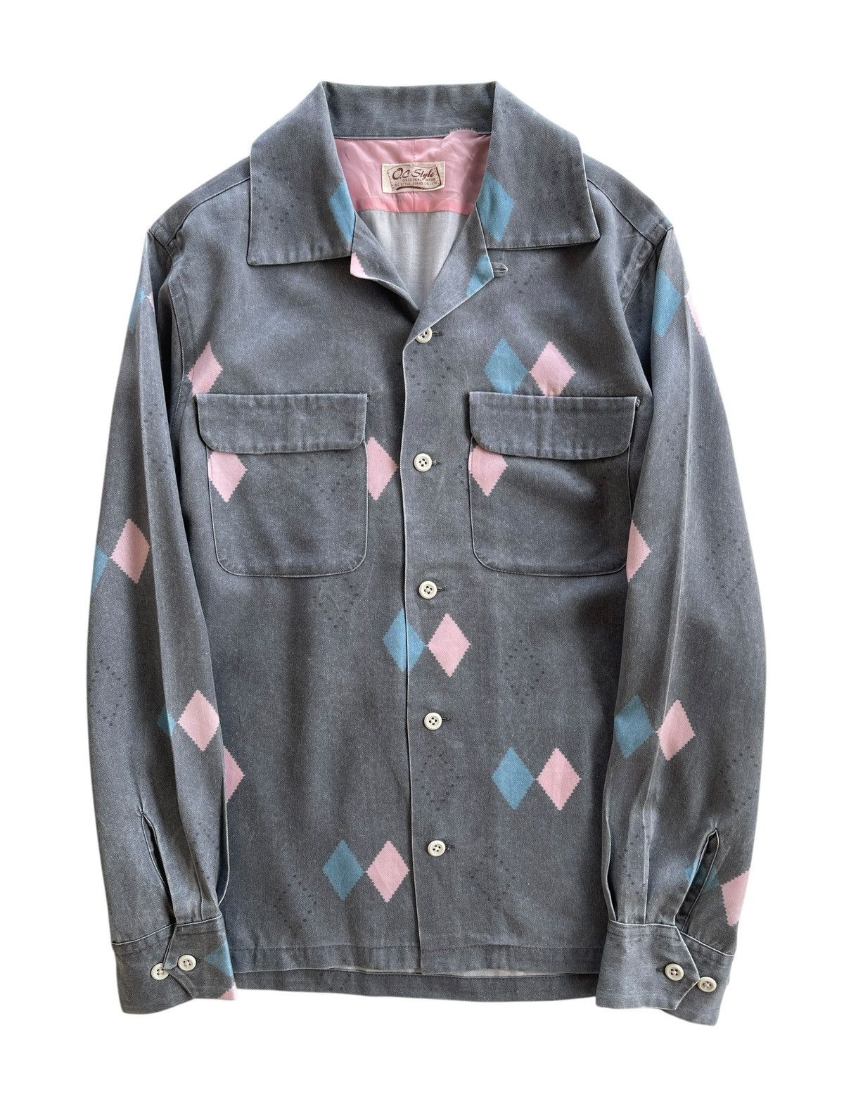 Japanese Brand OC Style Rockabilly Argyle Shirt Size US S / EU 44-46 / 1 - 1 Thumbnail