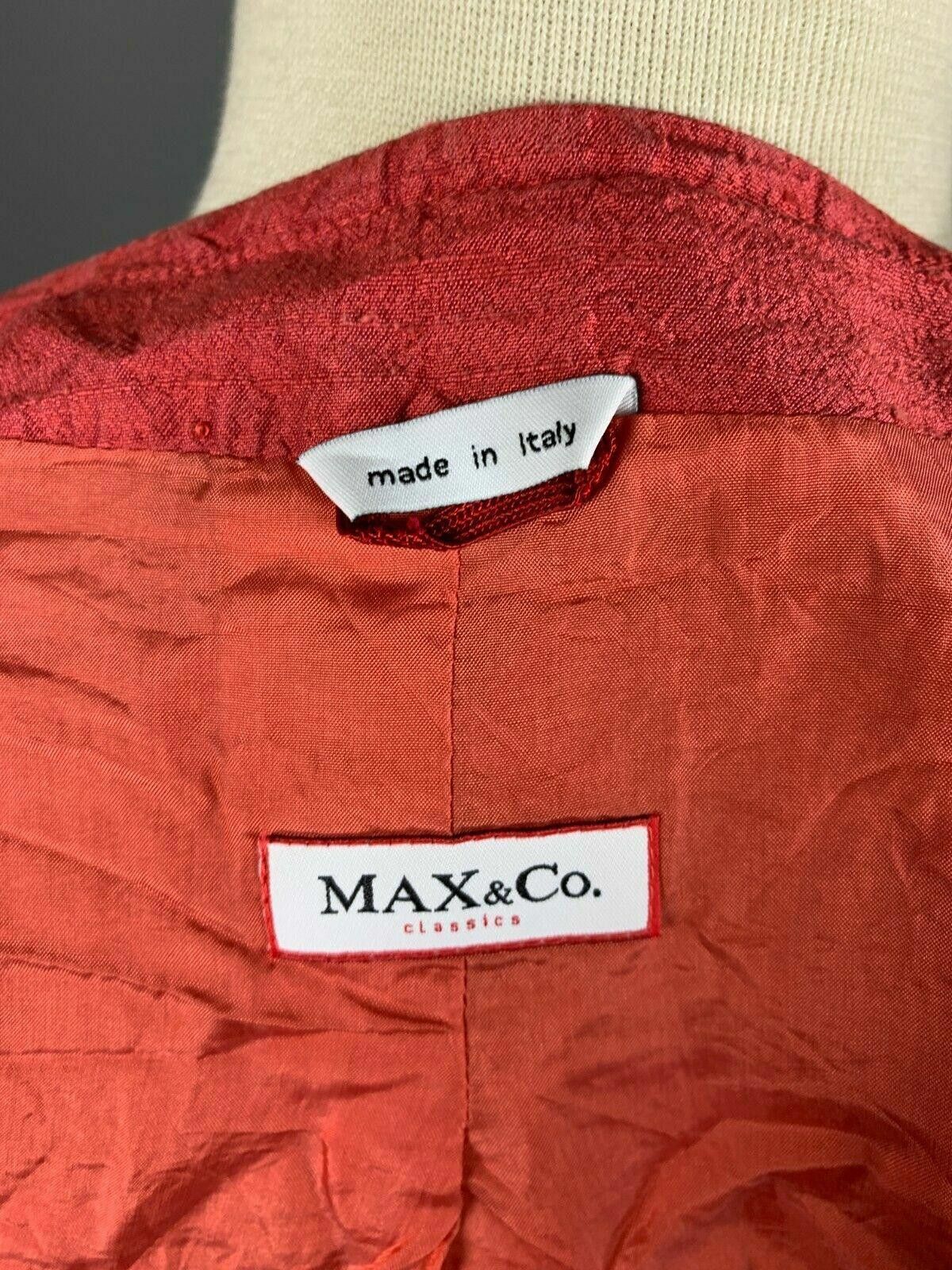 Designer Ladies MAX & CO. CLASSICS Red Silk Zip Up Jacket Size USA 4 Size S / US 4 / IT 40 - 8 Thumbnail