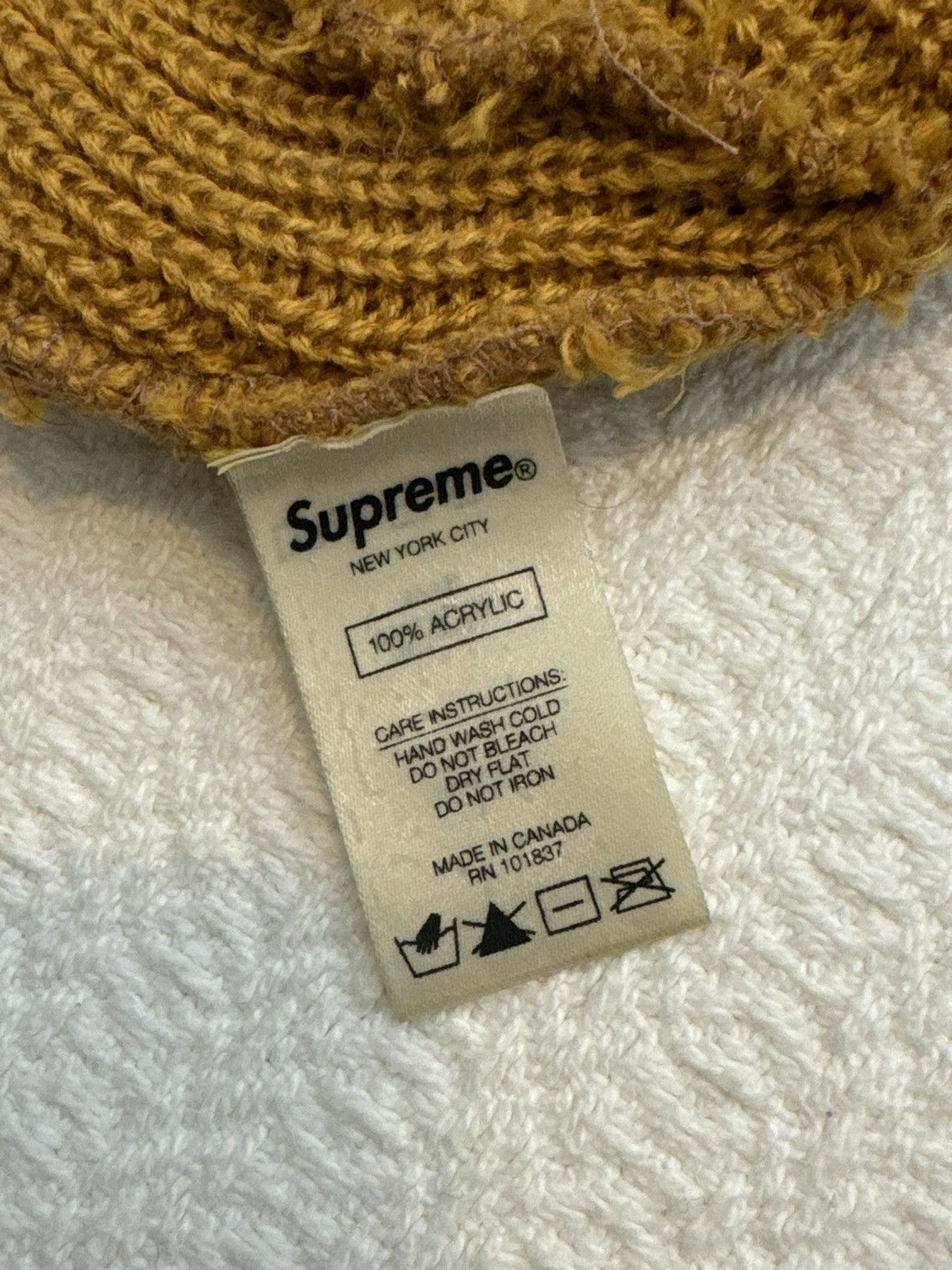Supreme Supreme FW18 Oval Patch Beanie Brown/Tan Size ONE SIZE - 3 Thumbnail