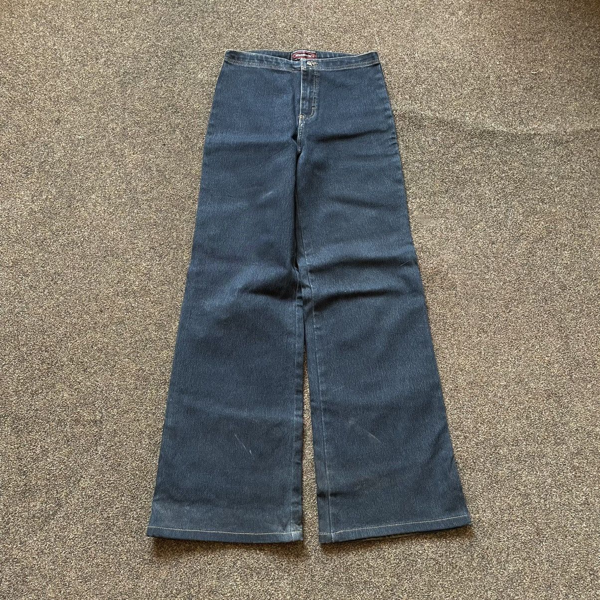 Vintage Vintage Y2K Baggy Wide Leg Faded Jeans Skater Grunge Logo Size 32" / US 10 / IT 46 - 1 Thumbnail