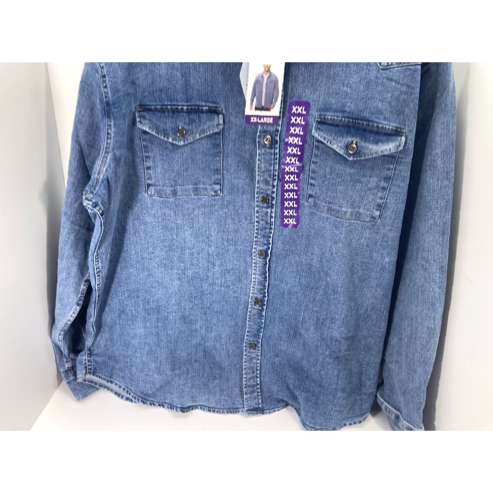 Frye Frye Denim Shirt Men 2XL Blue Button Long Sleeve Stretch Medium Wash NWT Shirt Shirt Size US XXL / EU 58 / 5 - 3 Thumbnail