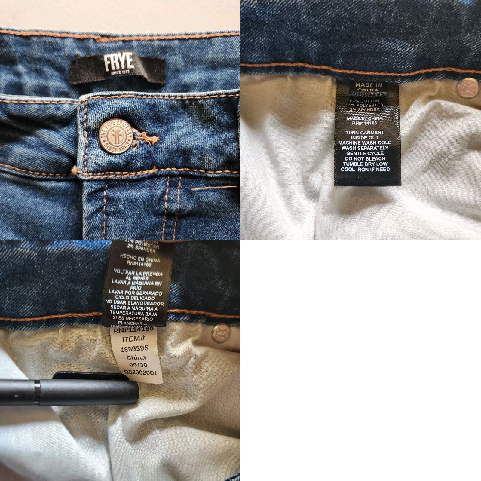 Frye Frye Womens |8/29| High Rise Straight Leg Jeans/1859395 Size 30" / US 8 / IT 44 - 8 Thumbnail