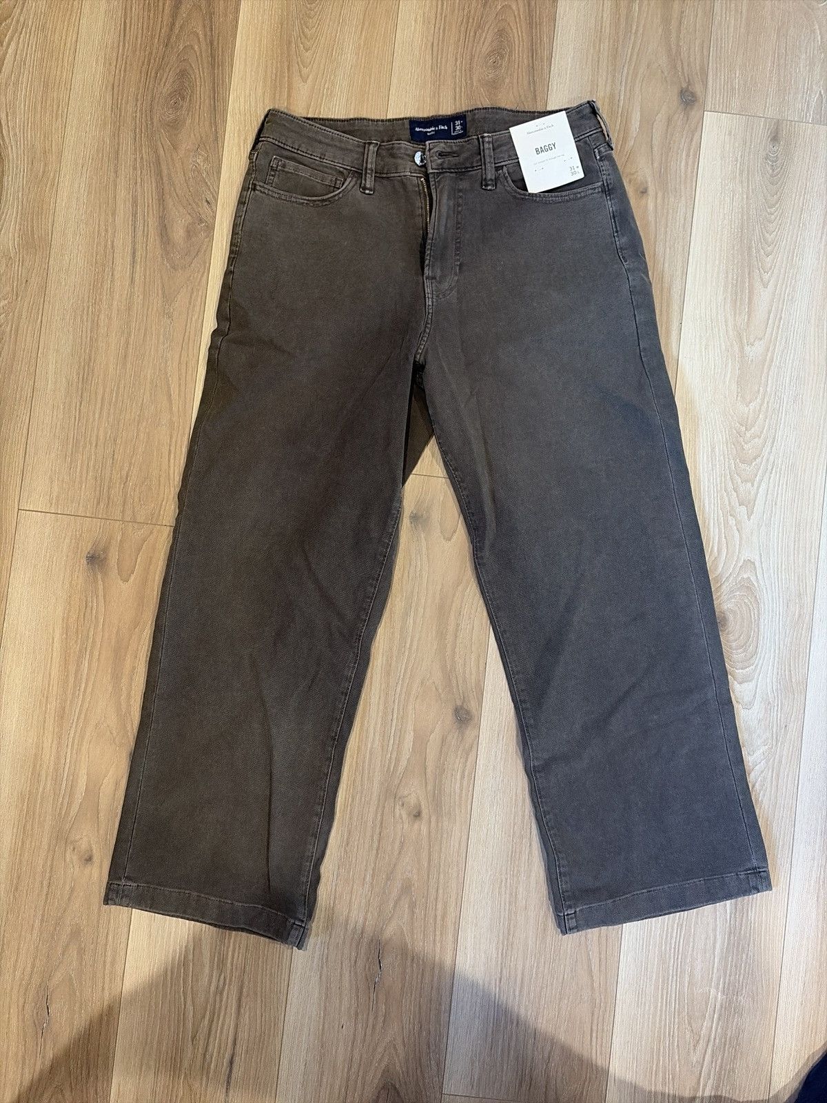 Abercrombie & Fitch Abercrombie 31x30 Baggy Brown Jeans Size US 31 - 2 Thumbnail