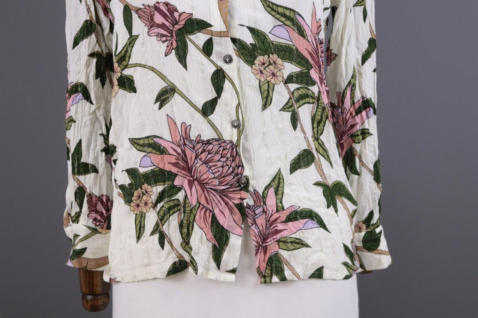 Wilkes Bashford BA&SH White Floral Printed Long Sleeve Blouse Shirt Size 0 Size XS / US 0-2 / IT 36-38 - 4 Thumbnail