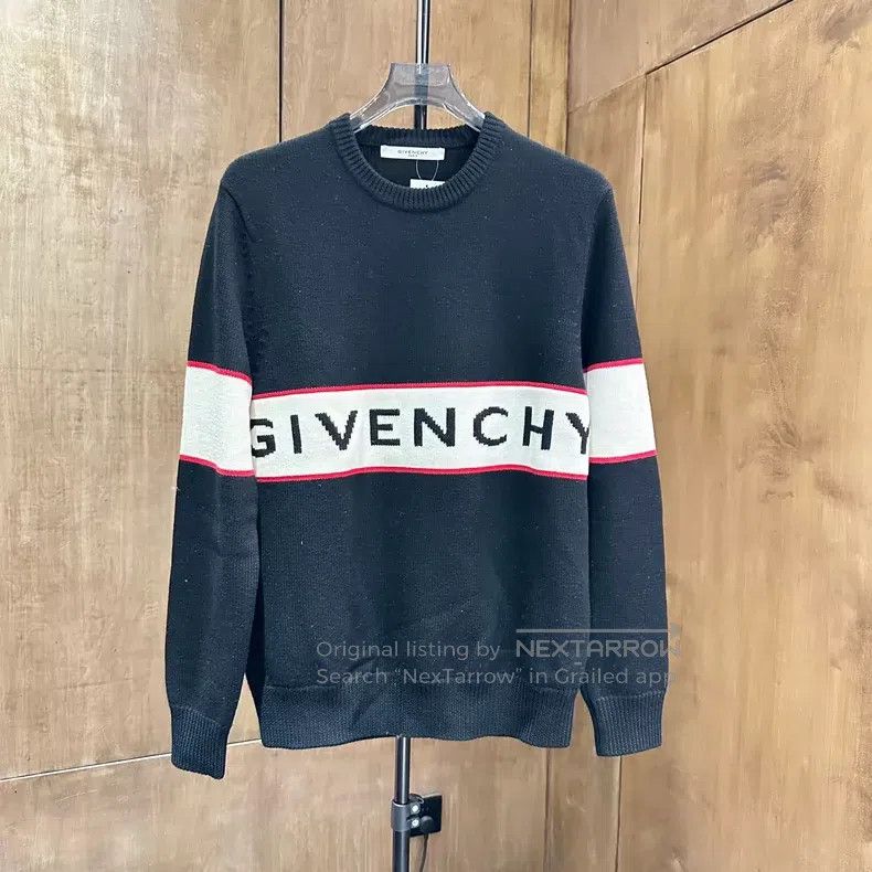 Givenchy Givenchy Black and Red Big Logo Printed Knit Sweater / M Size US M / EU 48-50 / 2 - 1 Thumbnail