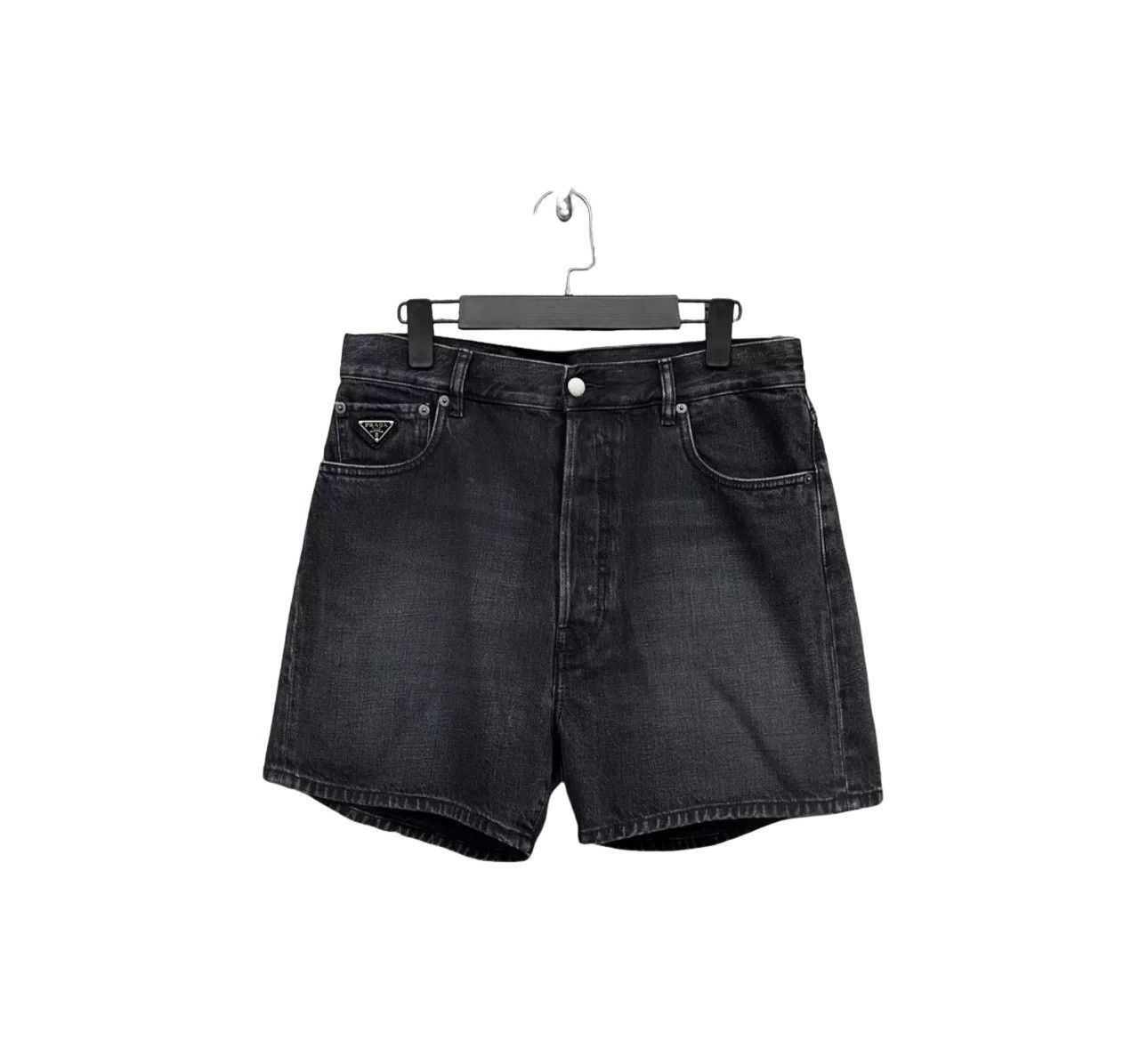 Prada Prada Logo Washed Denim Shorts Size 32 Size US 32 / EU 48 - 1 Thumbnail