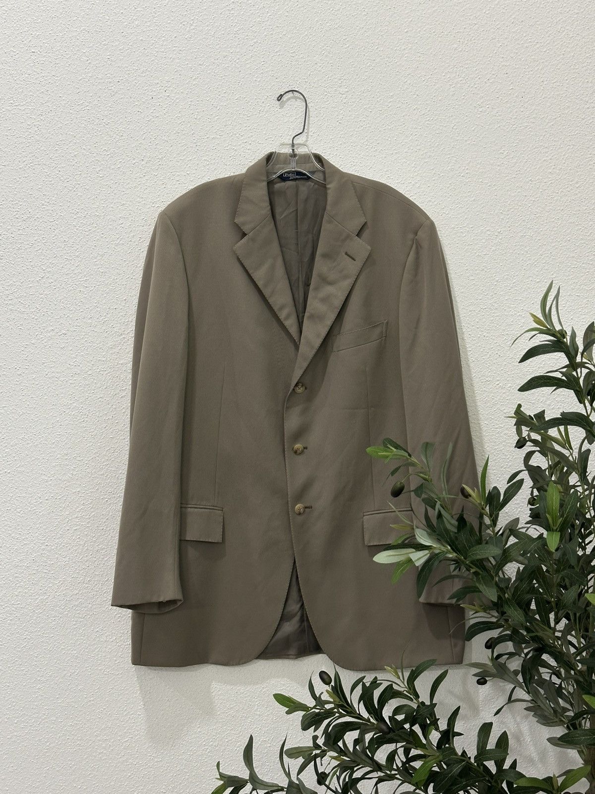 Polo Ralph Lauren Polo RL 100% Virgin Wool Blazer 44L Taupe Made in Italy Size 44L - 1 Thumbnail