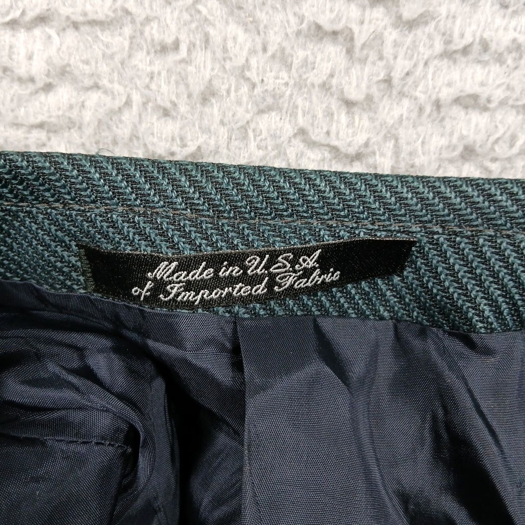 Vintage VINTAGE Mani Blazer 44L Teal Herringbone Wool Silk Sport Coat USA Men Size 44R - 3 Thumbnail