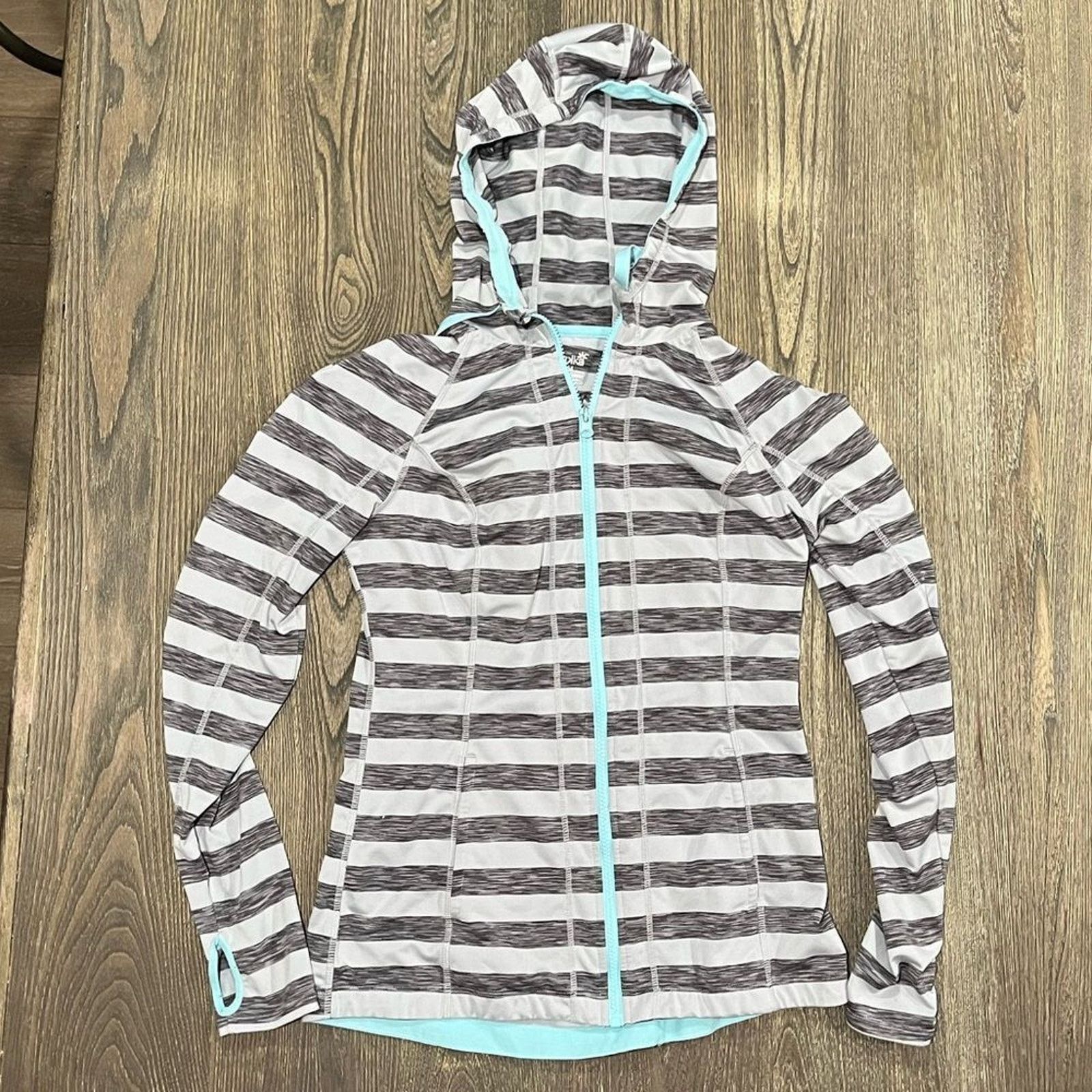 Other Lukka Zip Up Long Sleeve Hoodie Jacket Striped Gray Black Size M / US 6-8 / IT 42-44 - 1 Thumbnail