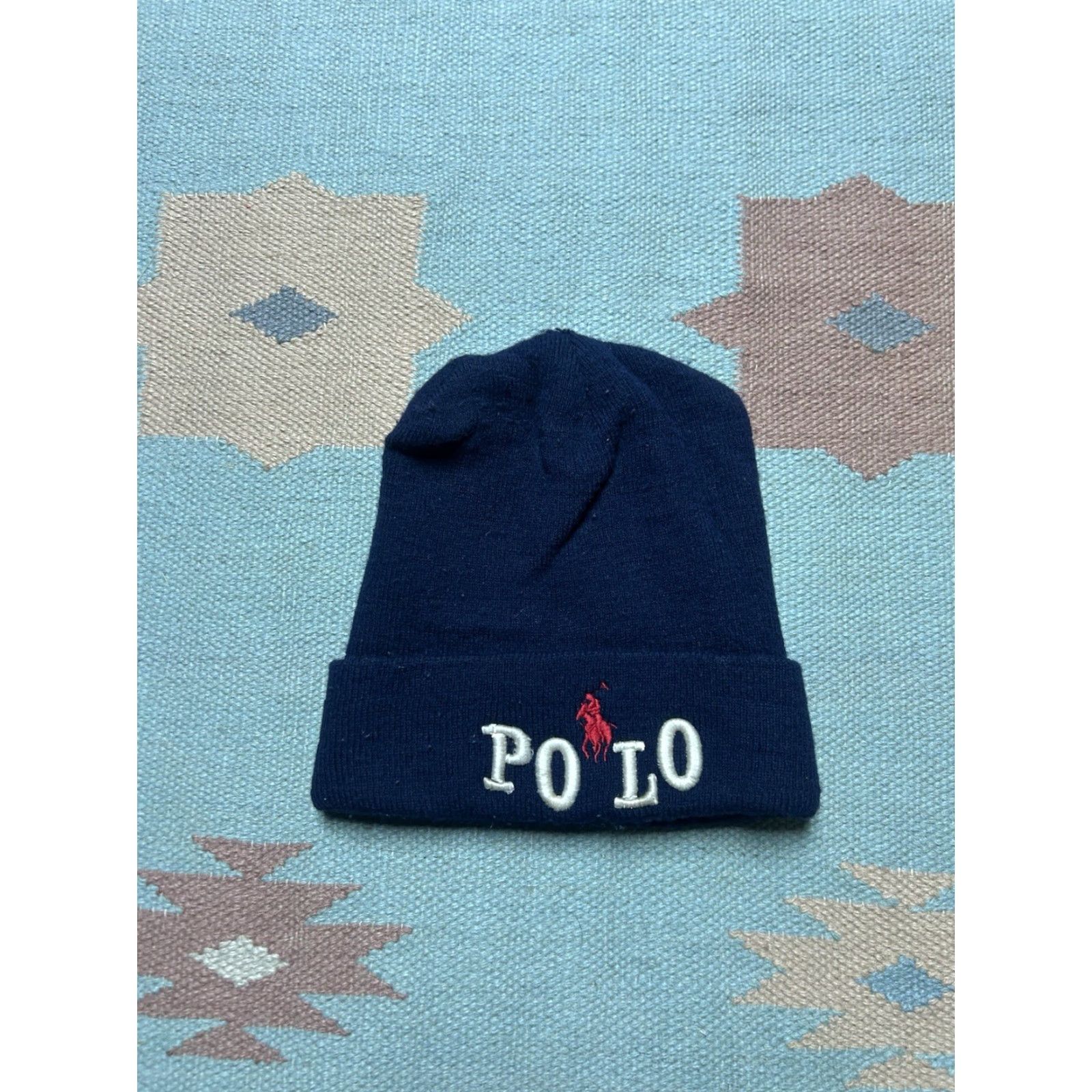 Polo Ralph Lauren VINTAGE Polo Ralph Lauren Beanie Hat Knit Winter Blue One Size OSFA Mens Horse Logo Spelled Spell Out Polo Ralph Lauren Beanie Size US M / EU 48-50 / 2 - 2 Thumbnail