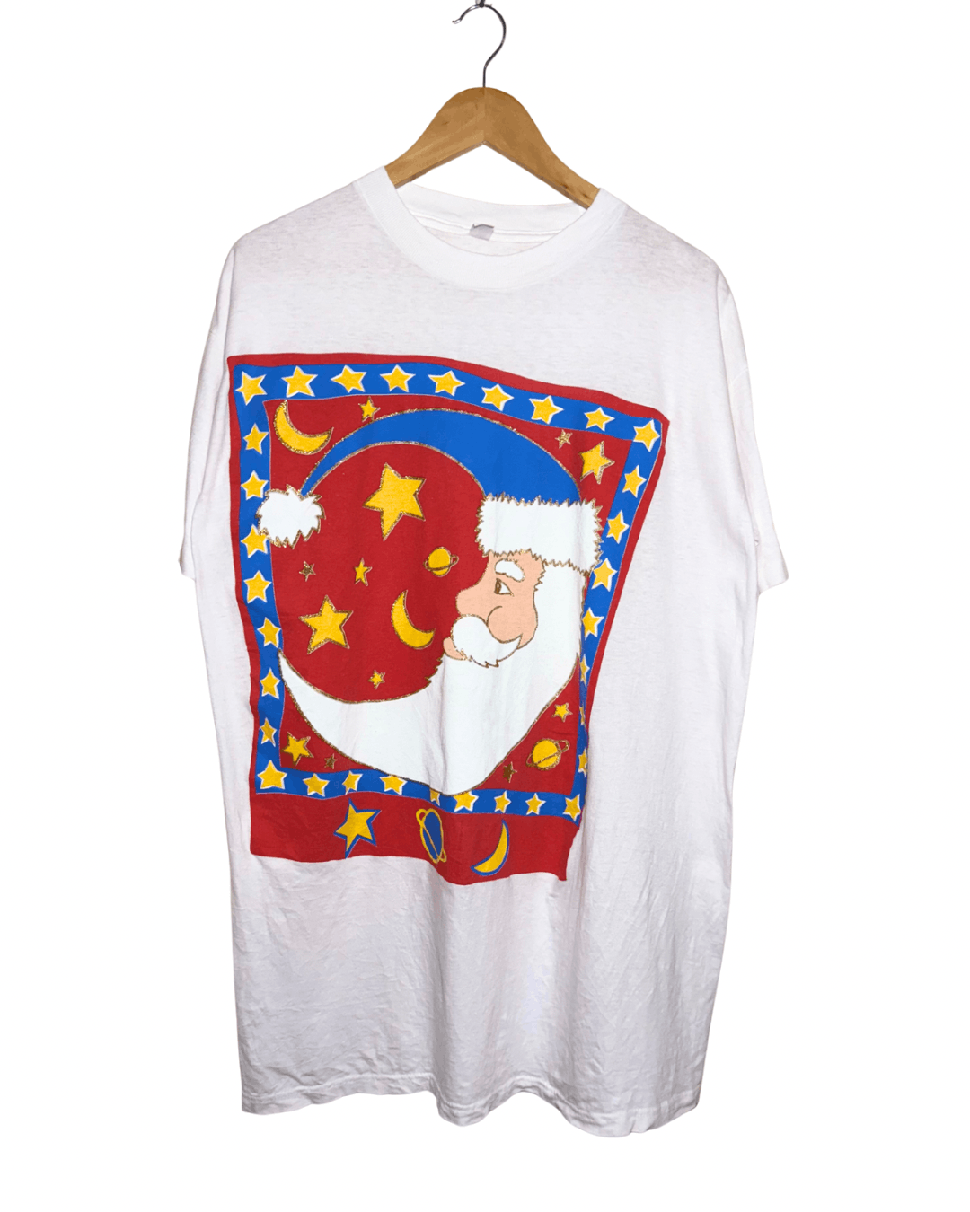 Other Vintage 90s Santa Moon T-Shirt – Glitter Celestial Graphic Size US XL / EU 56 / 4 - 1 Thumbnail