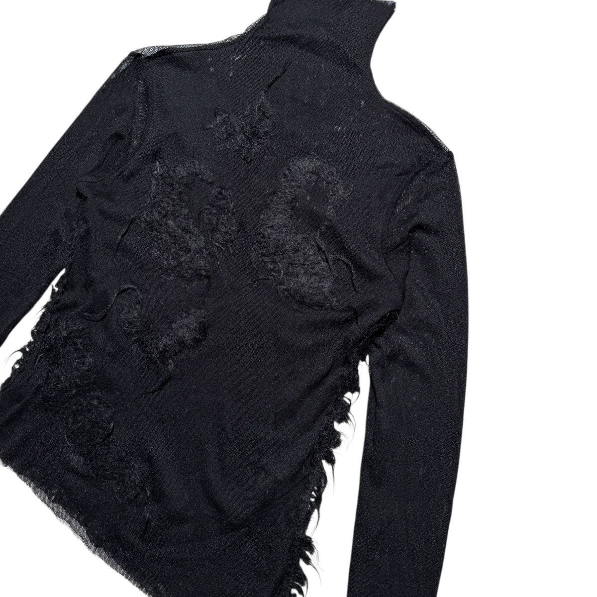 Laura Biagiotti Mesh stretch textured turtleneck Size L / US 10 / IT 46 - 2 Thumbnail