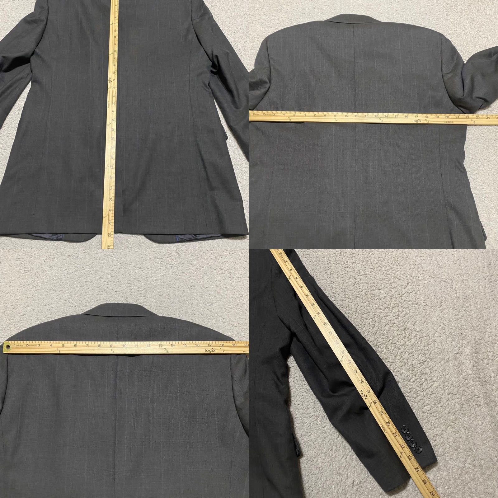 Brooks Brothers Brooks Brothers Blazer Mens 42L Wool Solid Gray Two-Button Notch Long 2 Piece Casual Formal Size 42R - 9 Thumbnail