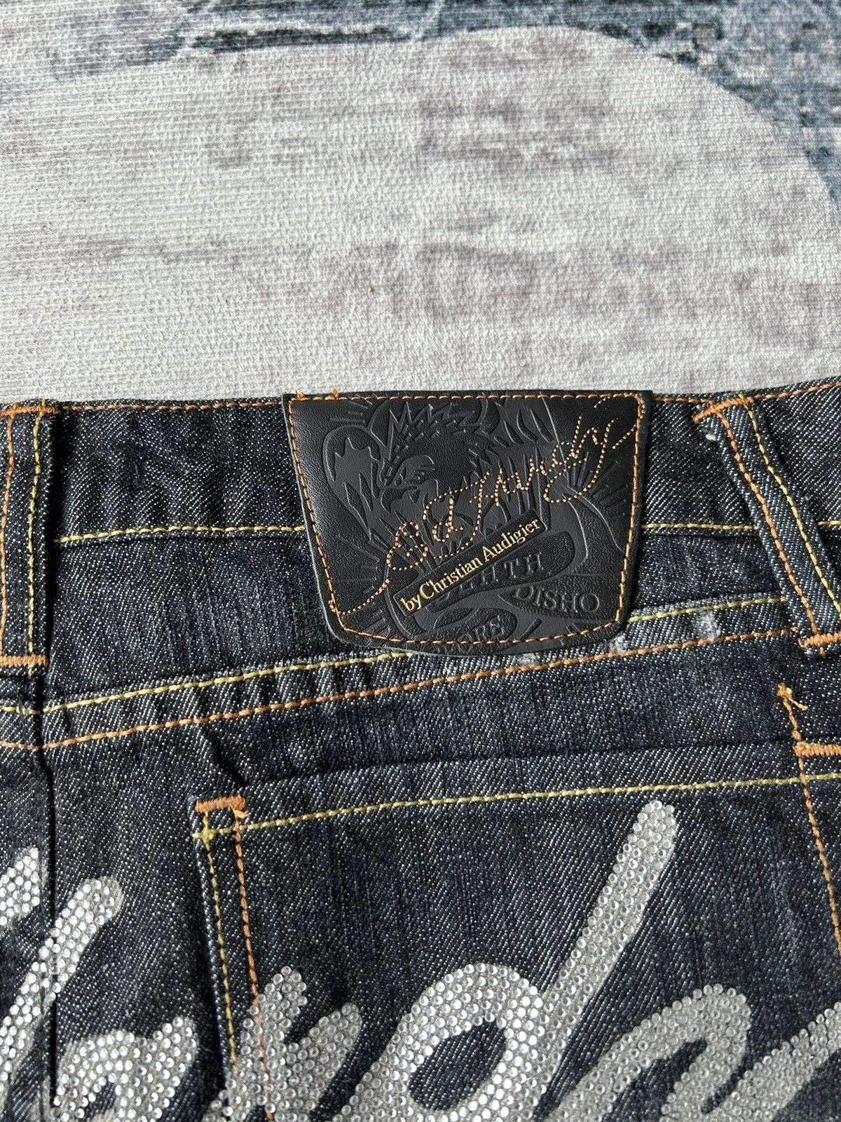 Ed Hardy Ed Hardy Rhinestone Jeans Skirt Size 33" - 11 Thumbnail