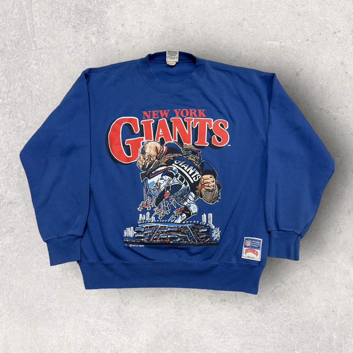 image of Nfl x Nutmeg Vintage New York Giants Sweatshirt in Blue, Men's (Size XL)