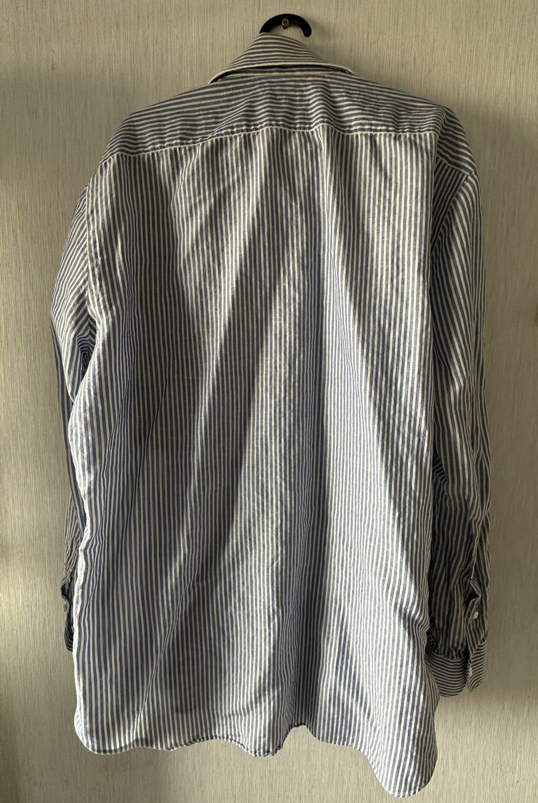 Cesare Attolini Blue and yellow striped shirt Size US XL / EU 56 / 4 - 6 Thumbnail
