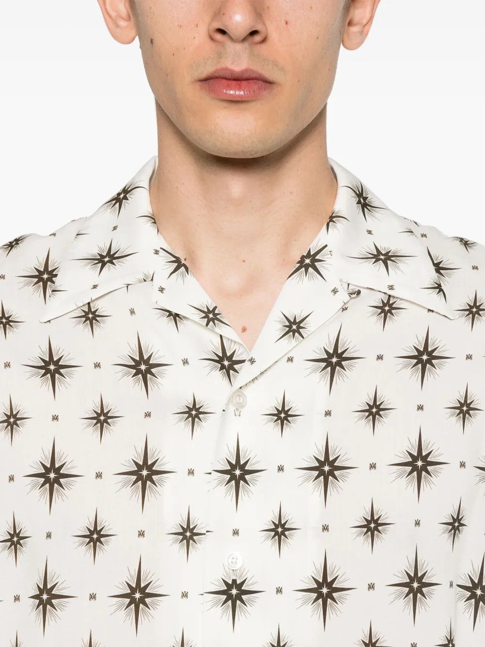 Amiri o1h1sh10525 Micro Starburst Camp Shirt in White Size US L / EU 52-54 / 3 - 5 Thumbnail