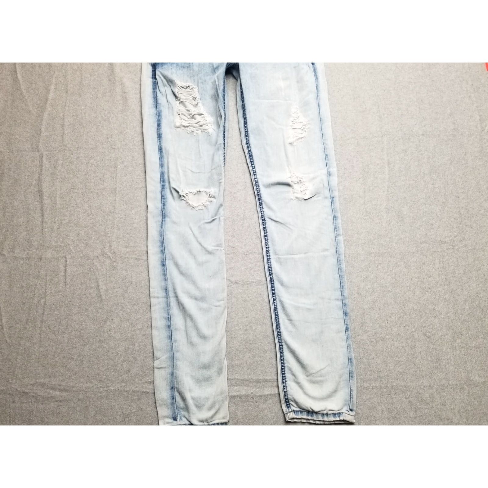 Vintage Vero Moda Jeans Womens 28 Skinny Straight Leg Blue Denim Distressed Faded Jeans Size 28" / US 6 / IT 42 - 2 Thumbnail
