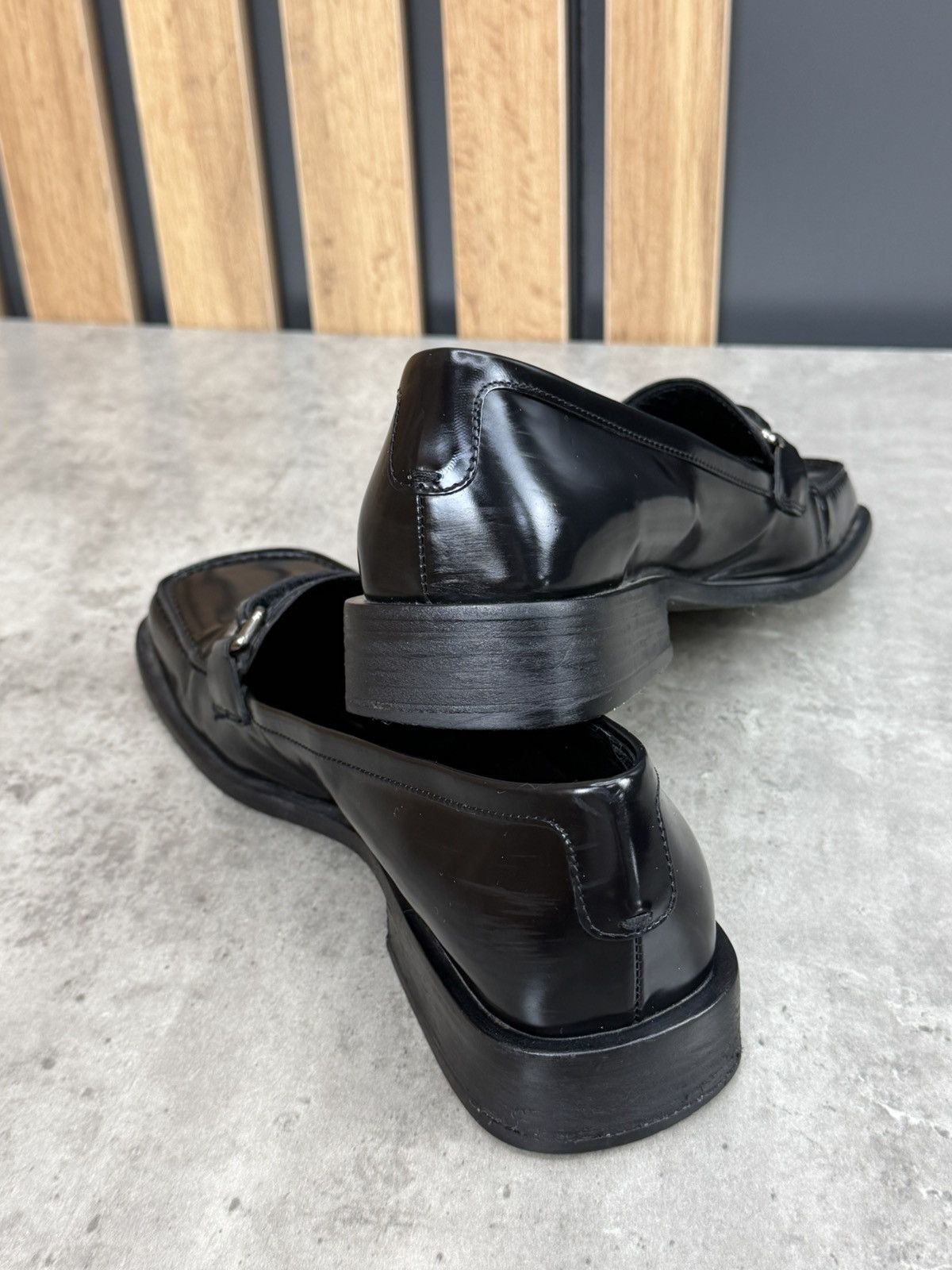 Prada Prada Black Leather Square Toe Loafers Women’s Size 37 Size US 7 / IT 37 - 15 Thumbnail
