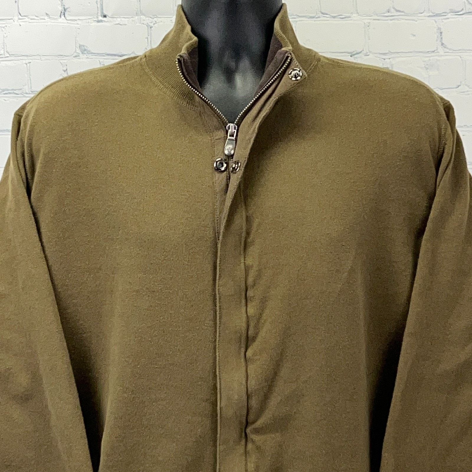 Nat Nast Nat Nast Full Zip Sweater Long Sleeve Mock Neck Green L Size US L / EU 52-54 / 3 - 3 Thumbnail