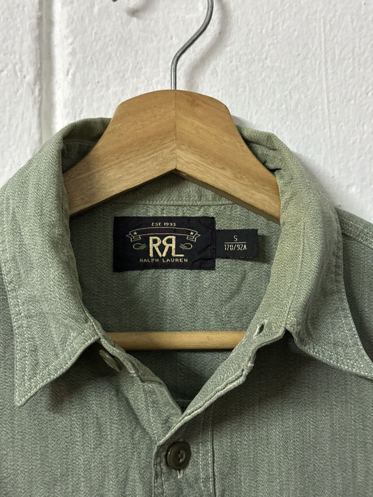 Polo Ralph Lauren RRL Curtis Japanese Herringbone Military Twill Button Shirt Size US M / EU 48-50 / 2 - 3 Thumbnail