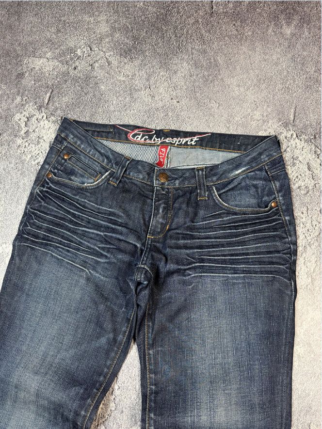 If Six Was Nine Y2K 2000s Low Rise Faded Straight Fit Glam Ladies Jeans Size 30" / US 8 / IT 44 - 3 Thumbnail