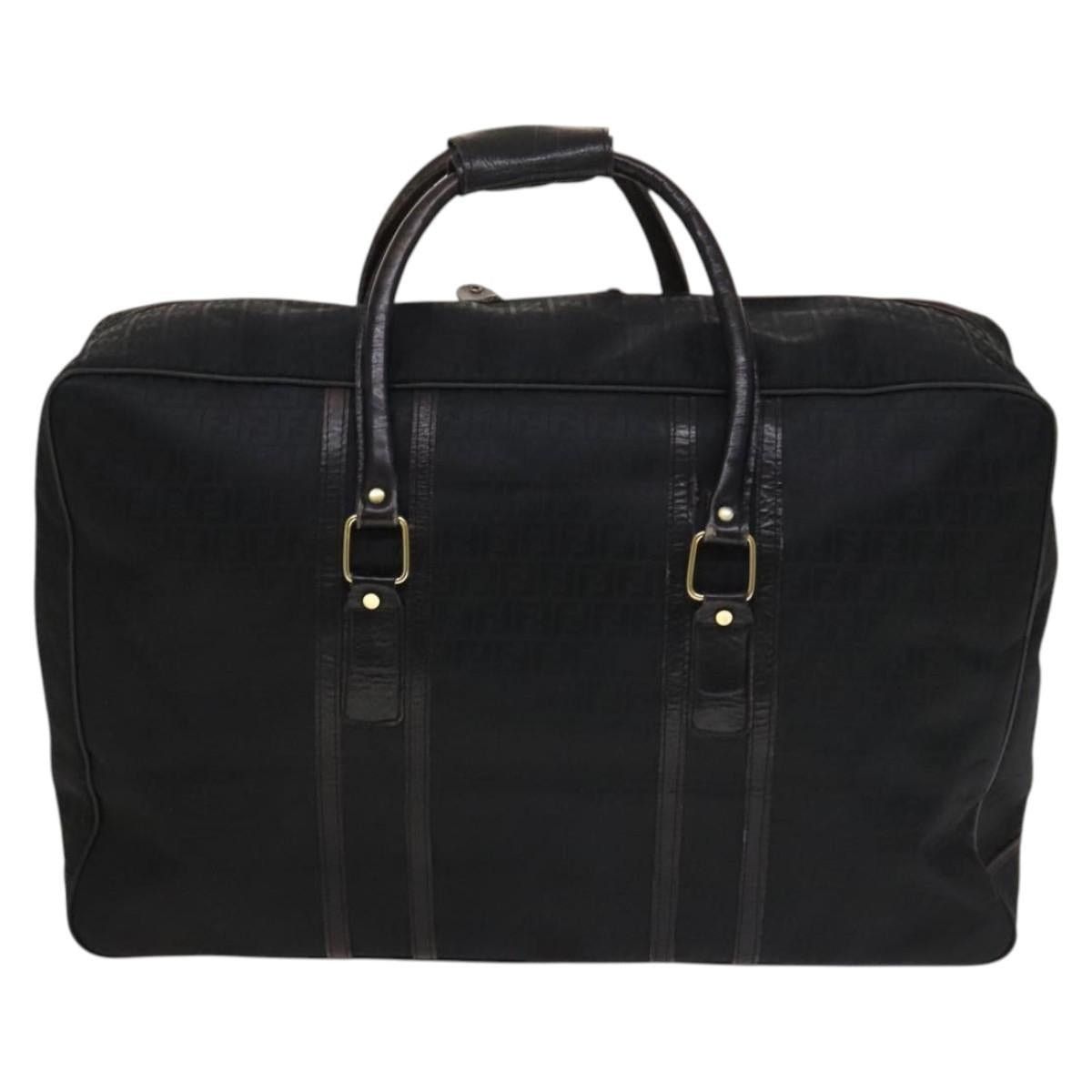 Fendi FENDI Zucchino Canvas Boston Bag Silver Black Size ONE SIZE - 3 Thumbnail