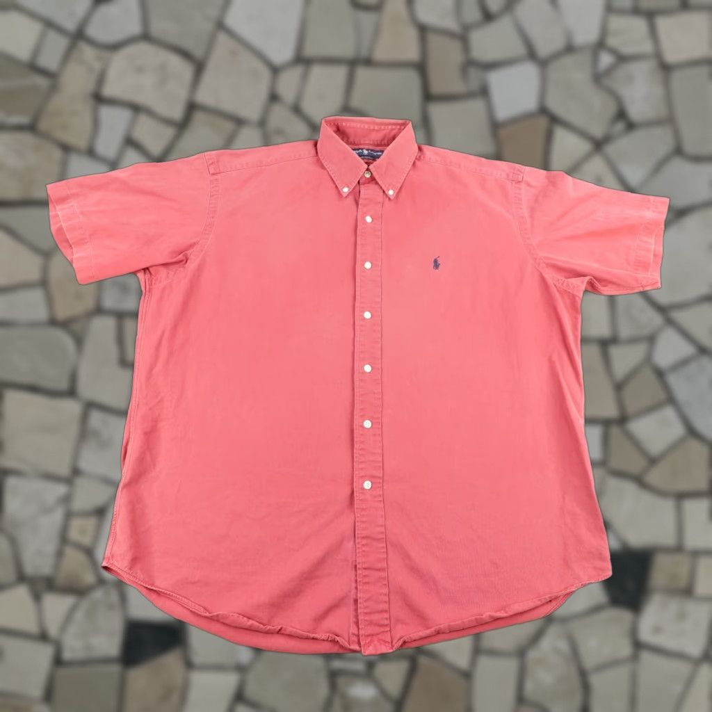 Ralph Lauren VINTAGE Ralph Lauren Shirt Mens L Pink Blake Twill Button-Up Pony Logo Collared Short Sleeve Classic Preppy Mens Size US L / EU 52-54 / 3 - 1 Thumbnail
