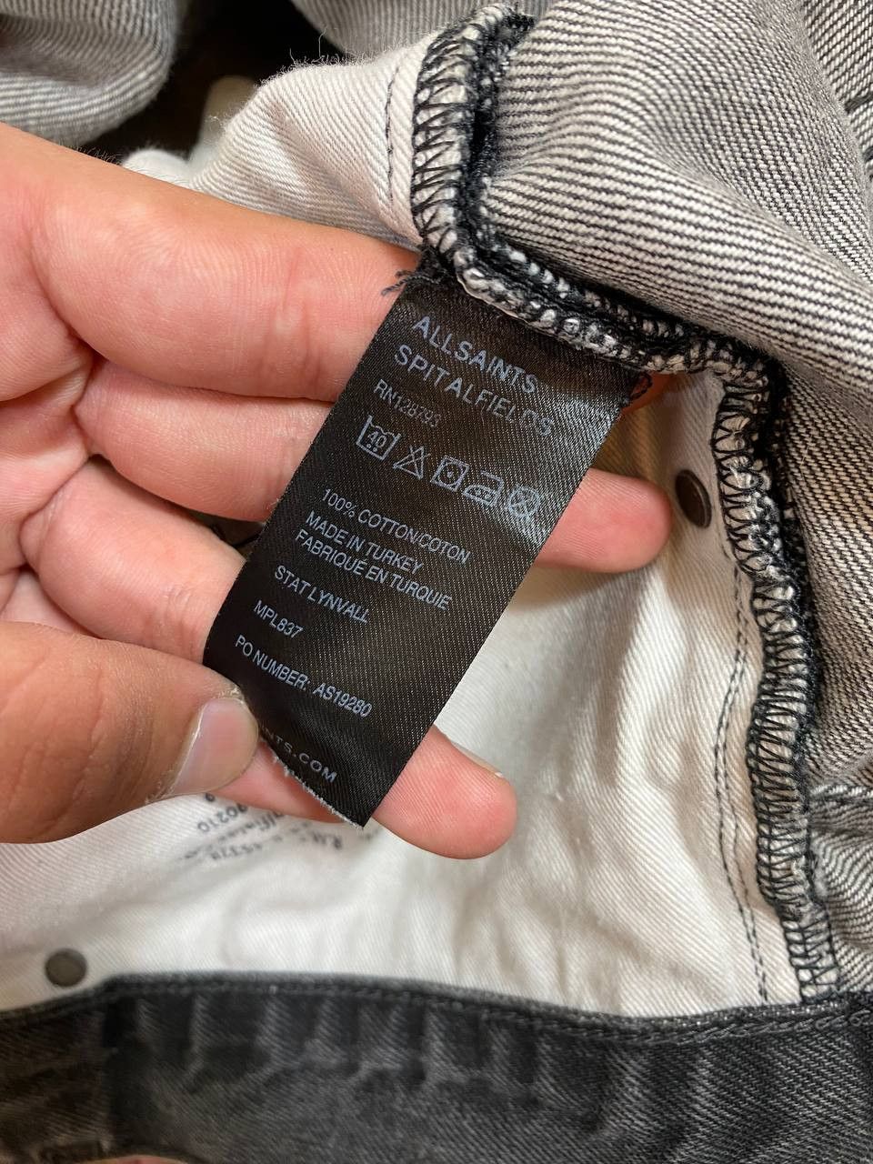 Allsaints × Vintage Allsaints Denim Cigarette Black Jeans Pants Size US 34 / EU 50 - 3 Thumbnail