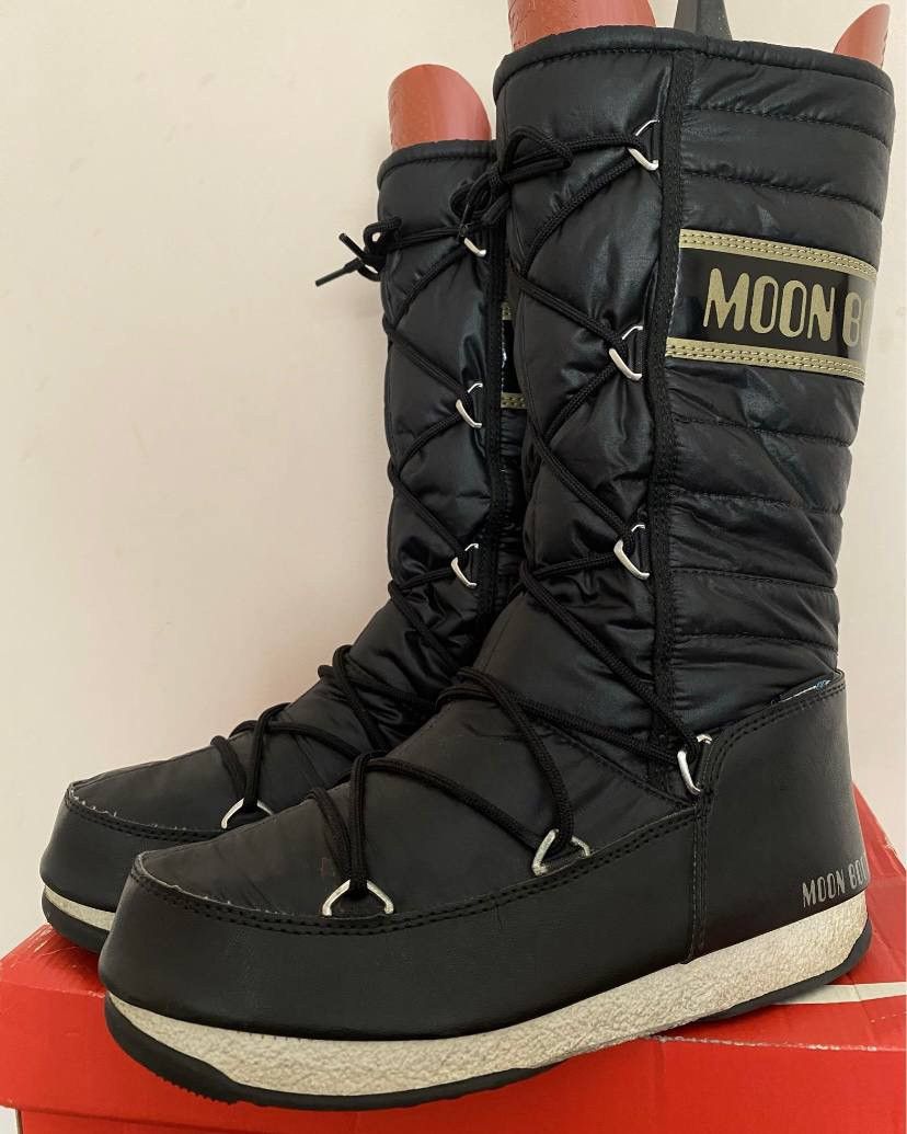 Moon Boot Moon Boot Original Snow Winter Warm Boots Black High Nylon Size US 8 / IT 38 - 4 Thumbnail