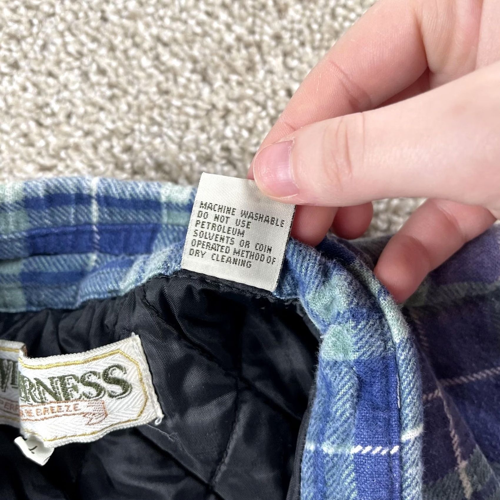 Vintage VINTAGE Wilderness Shirt Jacket Mens Large Blue Plaid Quilted Lined Flannel Size US L / EU 52-54 / 3 - 5 Thumbnail
