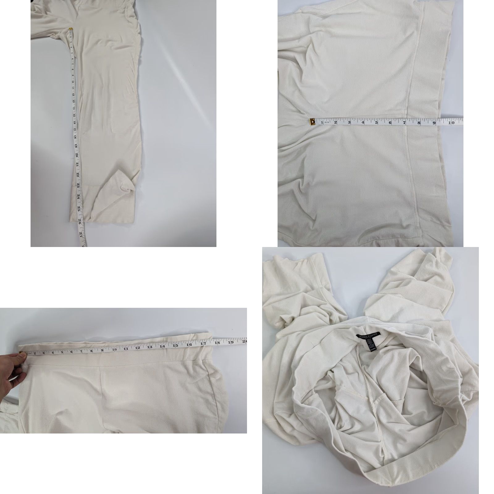 Eileen Fisher EILEEN FISHER Capri Pants Petite Small Stretch Crepe Straight Leg White USA Size 28" / US 6 / IT 42 - 8 Thumbnail