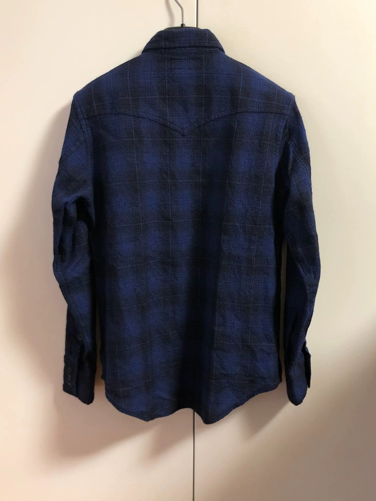 Saint Laurent Paris Saint Laurent Shirt SLP 16FW Blue and Black Plaid Shirt Size S / US 4 / IT 40 - 2 Thumbnail