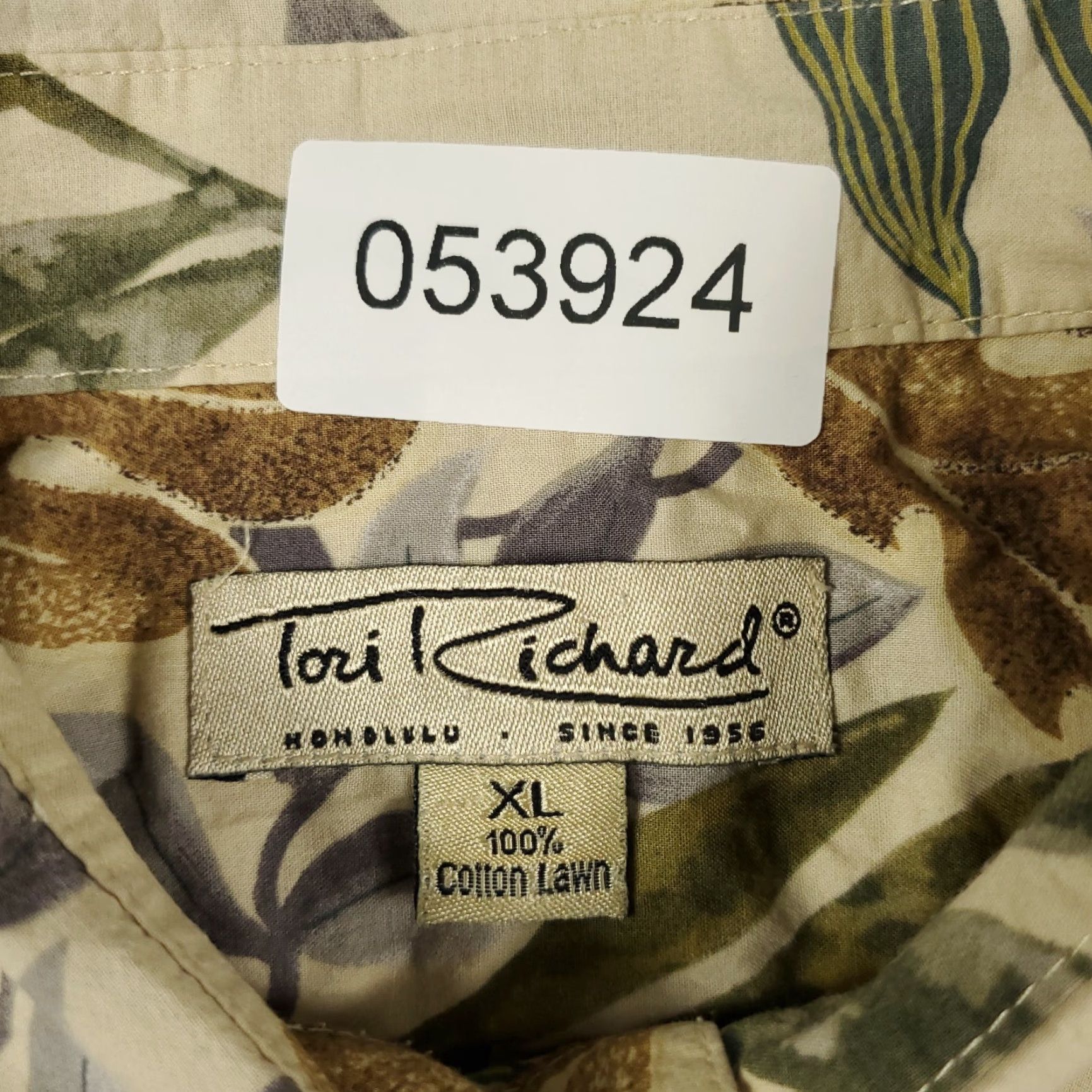 Tori Richard Tori Richard Shirt Mens XL Beige Floral Hawaiian Button Up Short Sleeve Size US XL / EU 56 / 4 - 6 Thumbnail