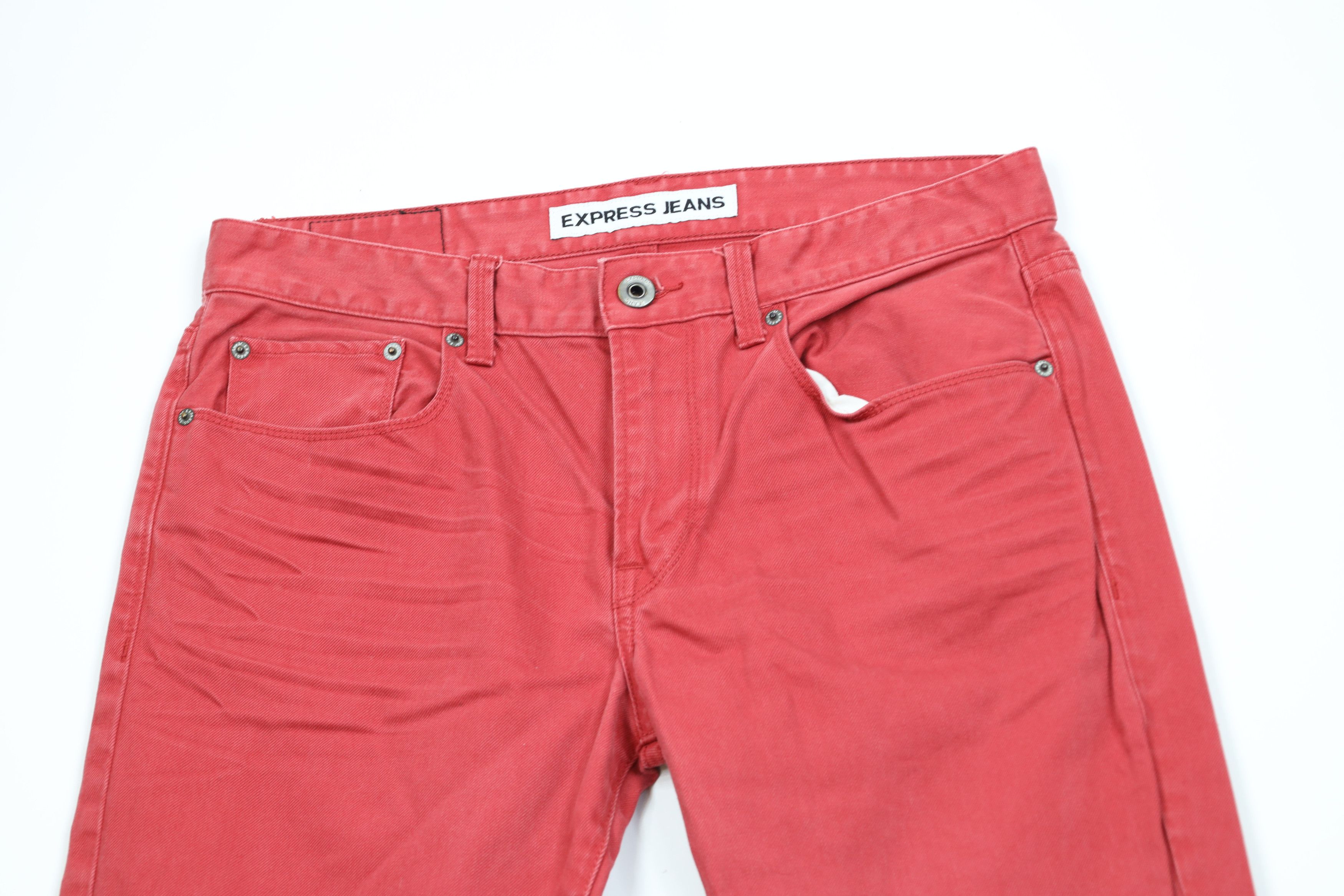 Express Express Rocco Slim Fit Skinny Leg Denim Jeans Red Cotton Size US 32 / EU 48 - 2 Thumbnail
