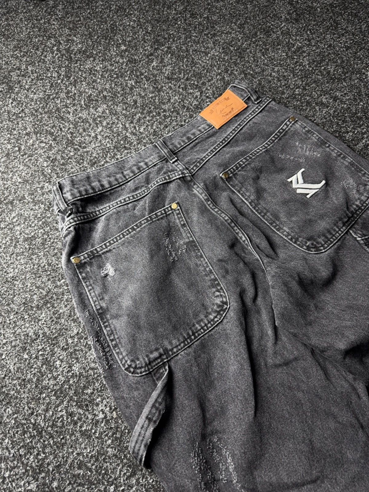 Karl Kani Vintage Karl Kani Carpenter SK8 00s Denim Jeans Black 90s Size US 31 - 17 Thumbnail