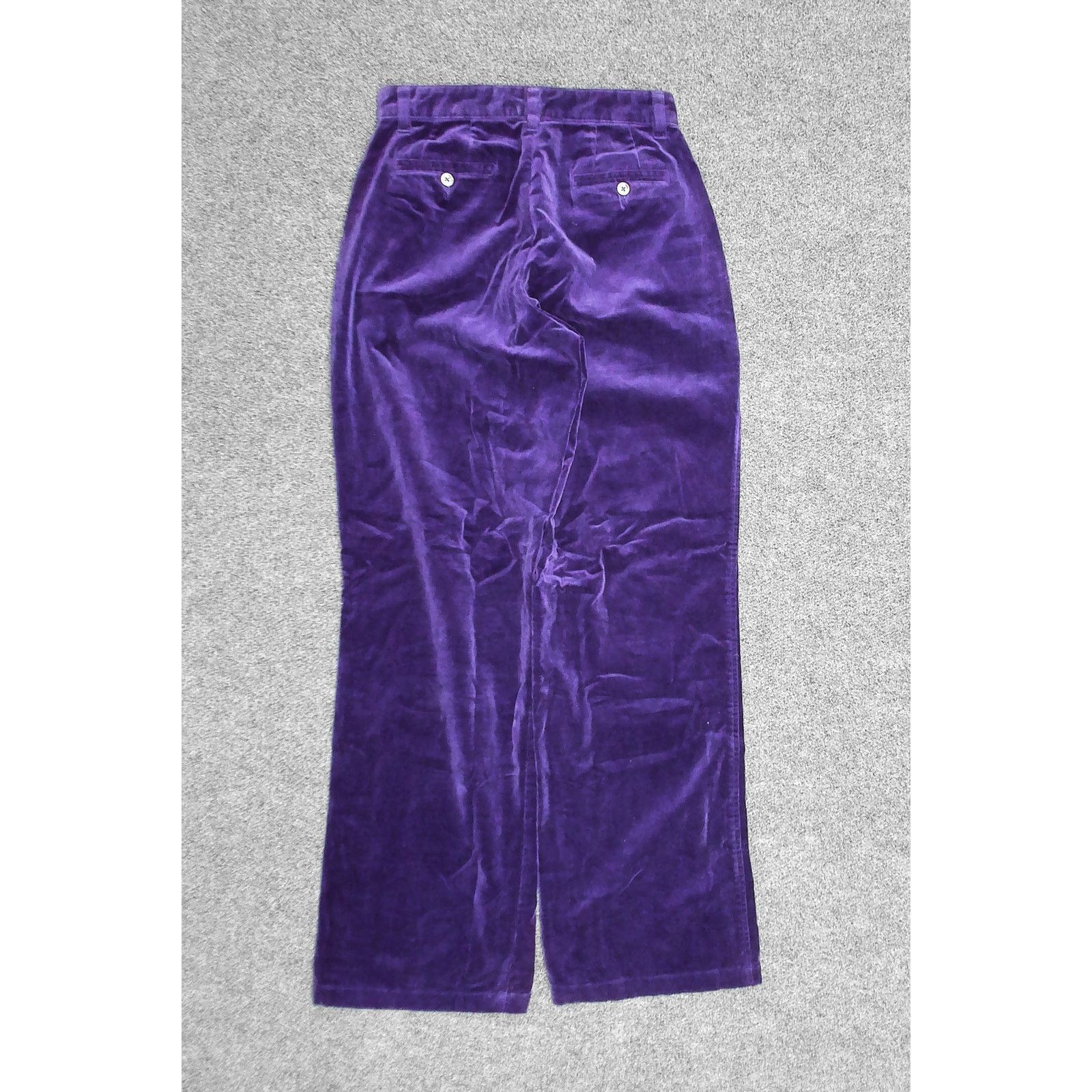 Tommy Hilfiger 90s Tommy Hilfiger Purple Velvet Wide Leg Pants 4 Size 27" / US 4 / IT 40 - 4 Thumbnail