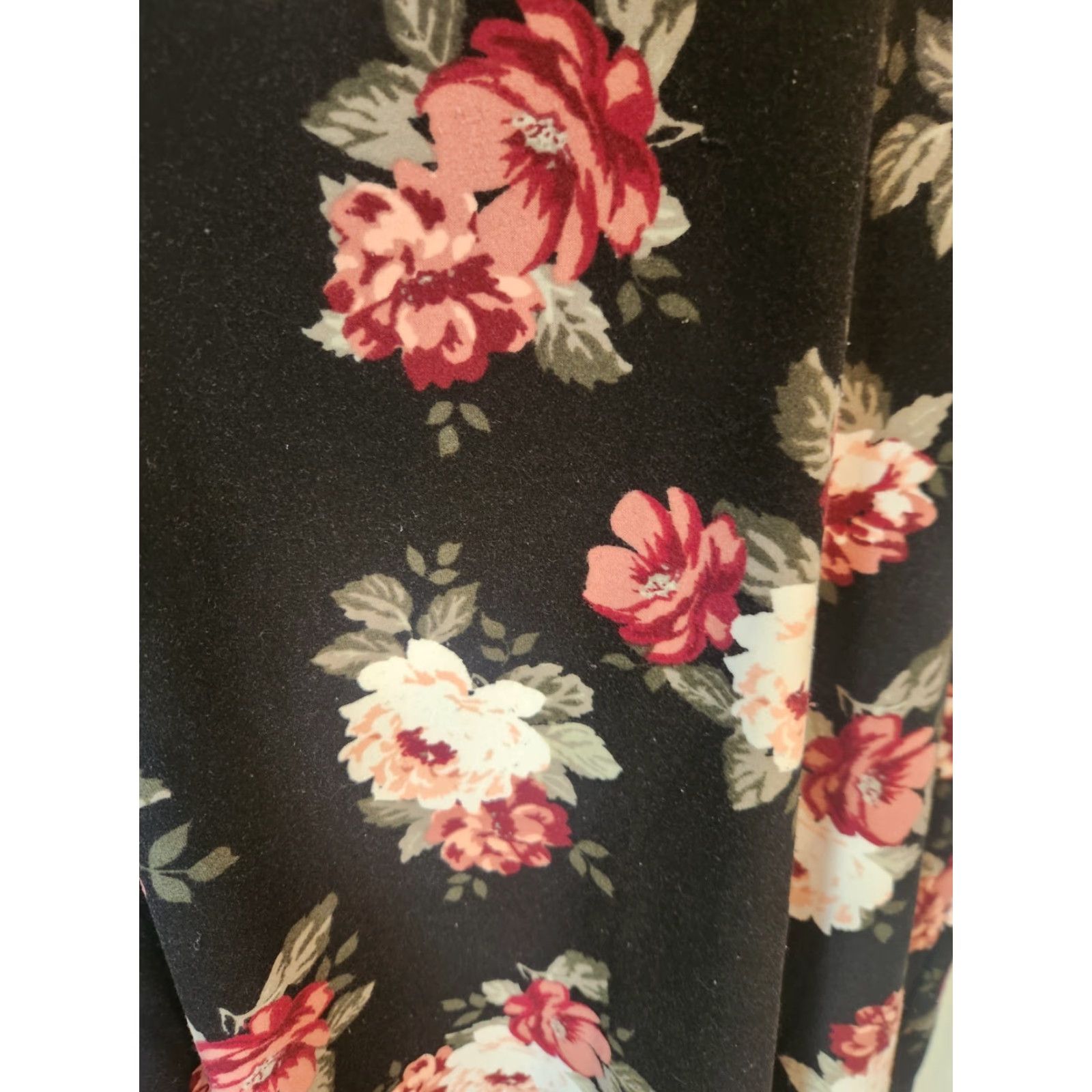 Vintage Bobbie Brooks Black Floral Print Keyhole Trim Casual Top Shirt 3X Plus Size XXL / US 16-18 / IT 52-54 - 2 Thumbnail