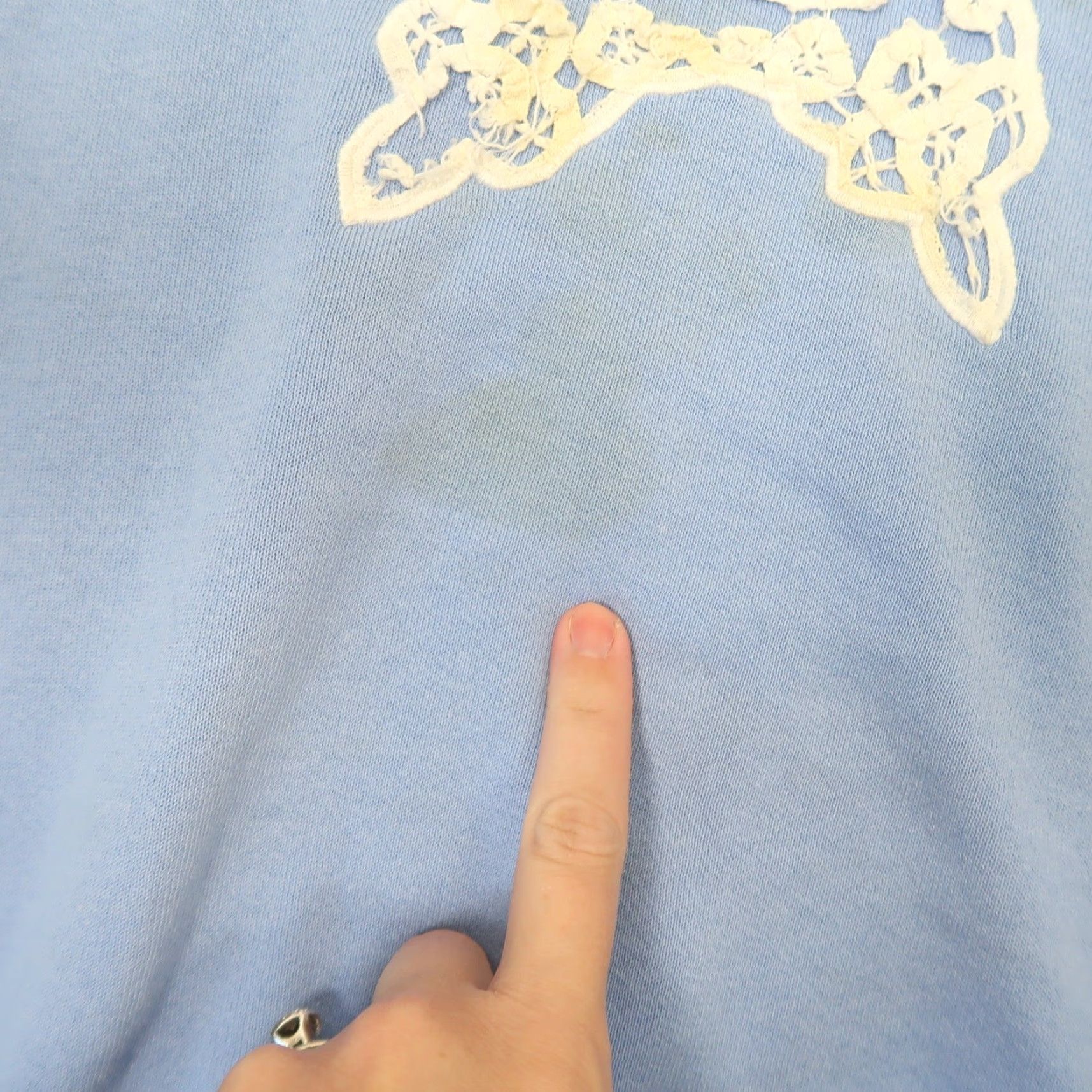 Jerzees VINTAGE Jerzees Sweatshirt 3X Blue Floral Embroidered Basket of Pansies Pullover Womens 80s 90s Size XXL / US 16-18 / IT 52-54 - 4 Thumbnail