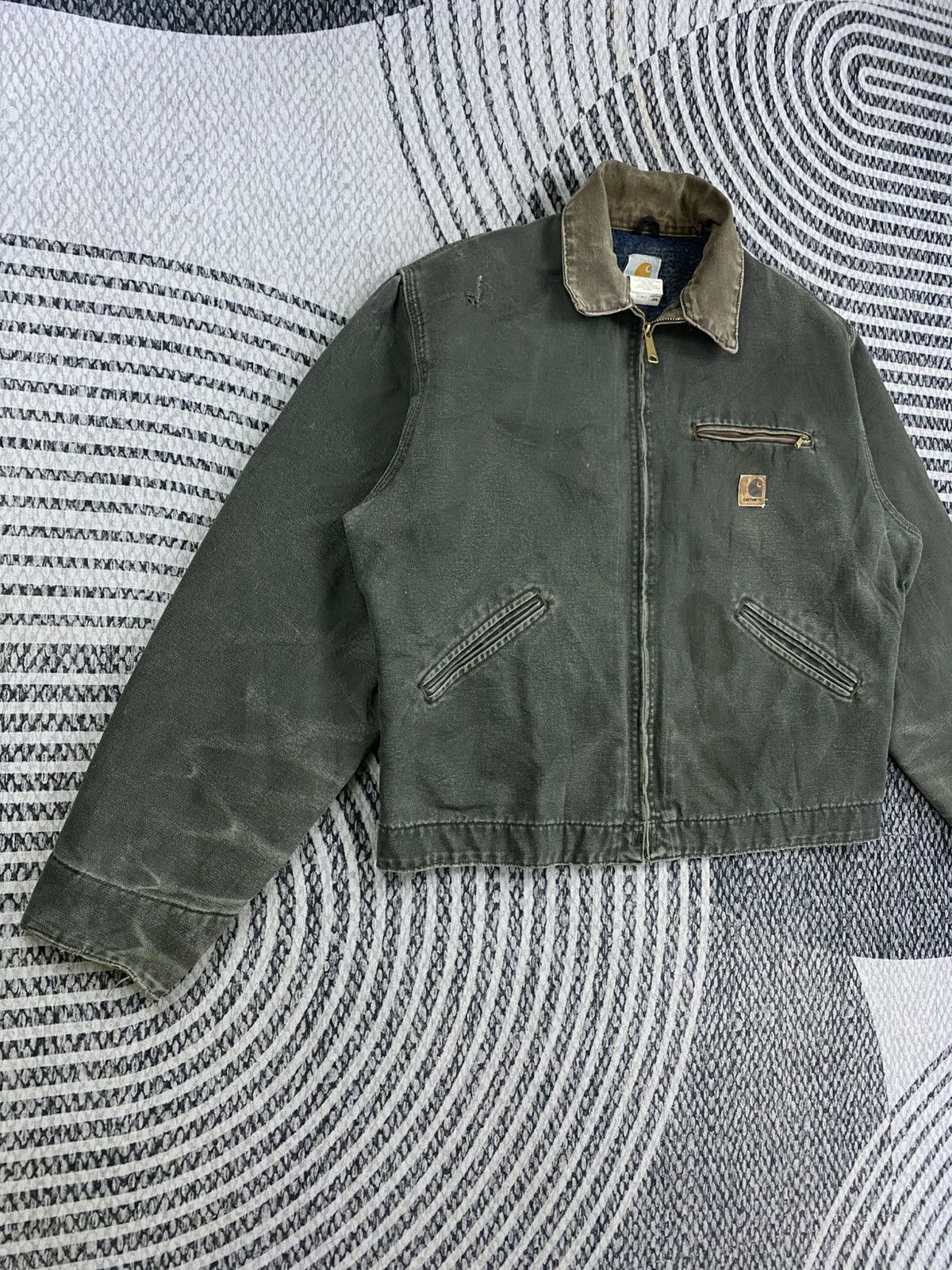 Carhartt Vintage Carhartt Detroit Jacket Faded Moss Green J97 MOS Size US L / EU 52-54 / 3 - 3 Thumbnail