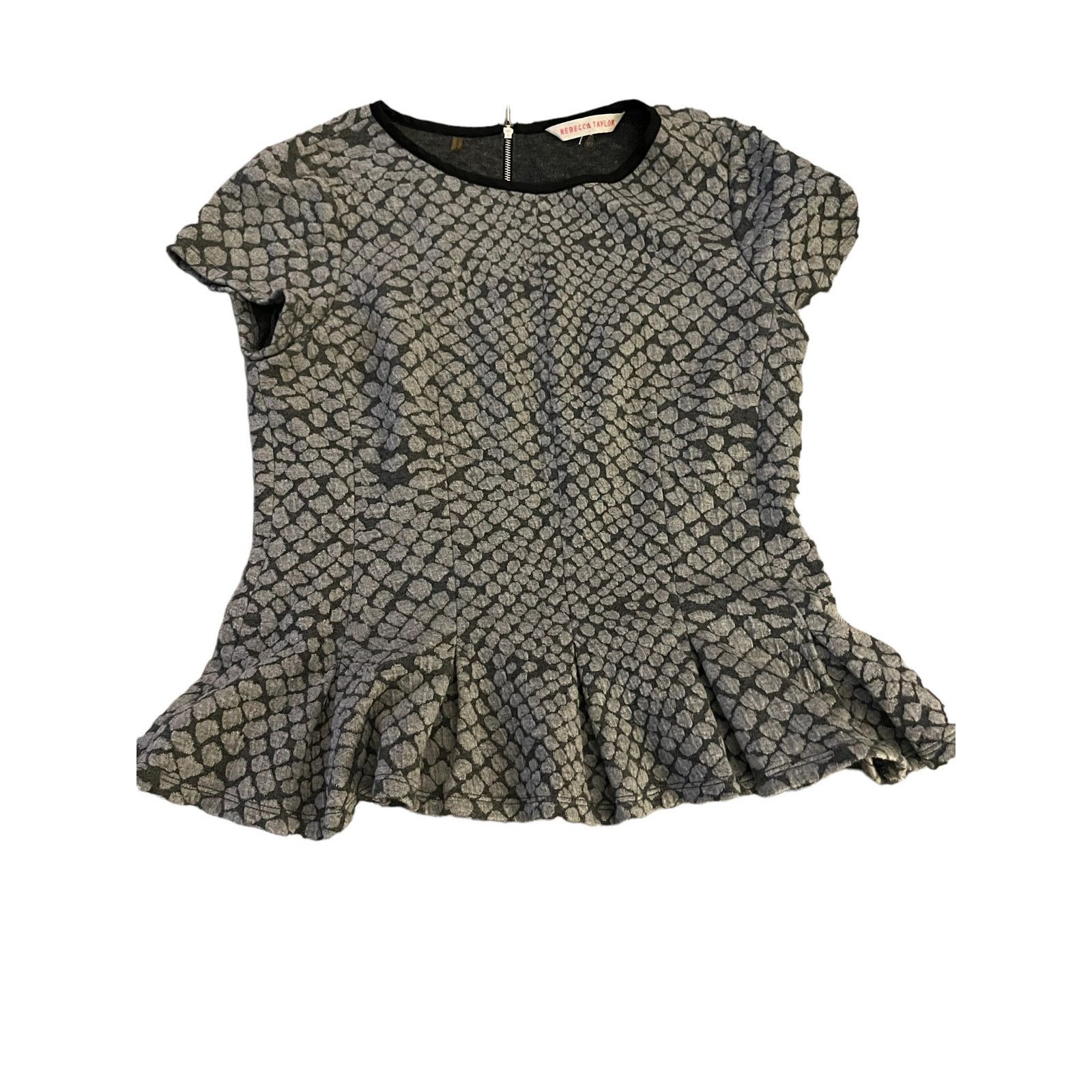 Rebecca Taylor Rebecca Taylor Size 10 Peplum Knit Top with Faux Leather Size L / US 10 / IT 46 - 2 Thumbnail