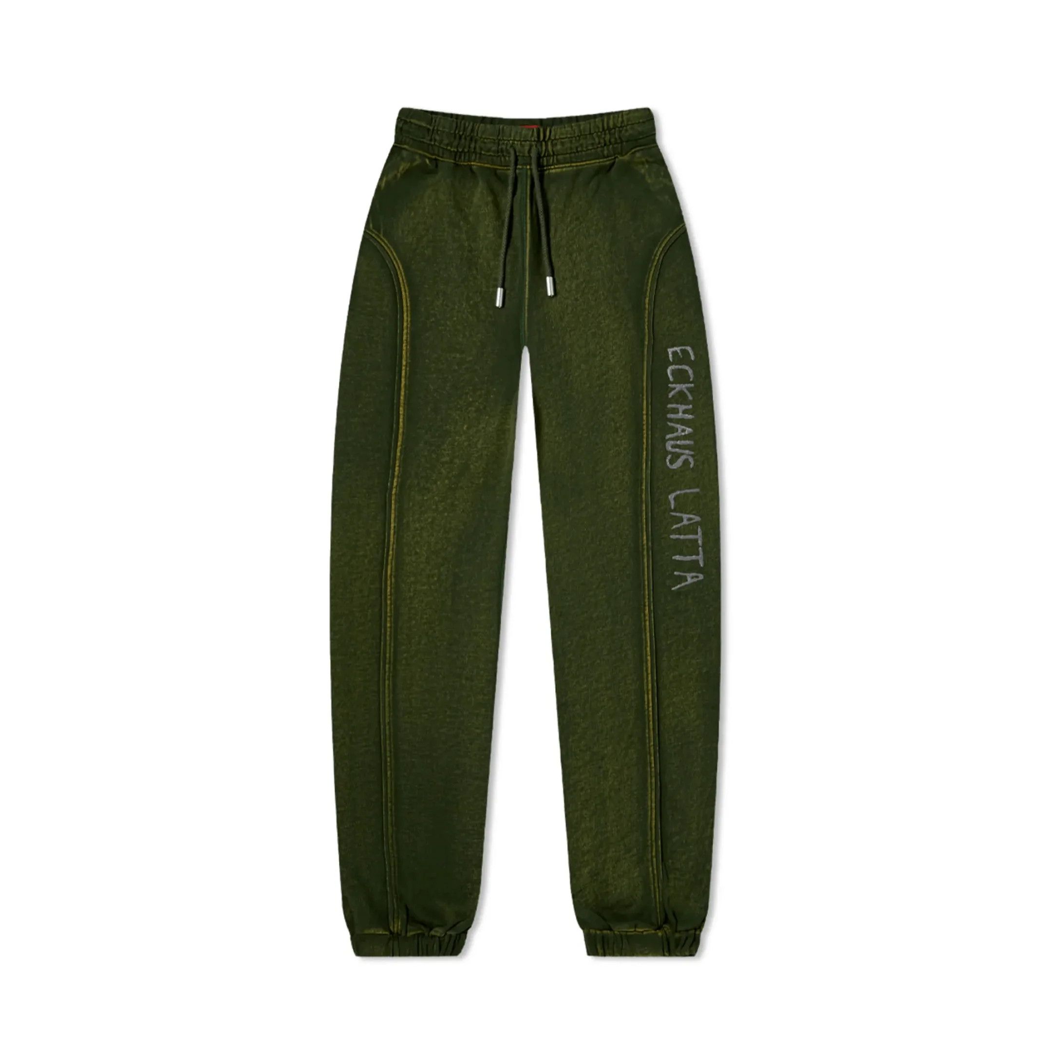 image of Eckhaus Latta O1Mle0424 Logo Print Track Pants In Green, Men's (Size 36)