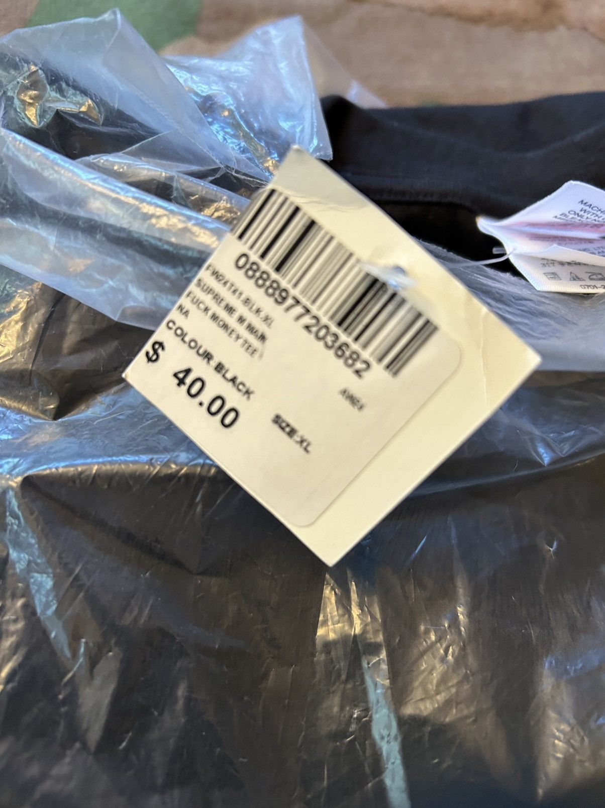 Supreme Supreme Fuck Money Tee Black XL FW24 Size US XL / EU 56 / 4 - 5 Thumbnail