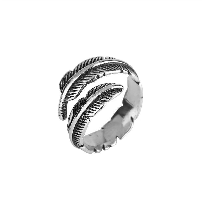 Jewelry × Sterling Silver Sterling Silver Feather Adjustable Rings Size ONE SIZE - 5 Thumbnail