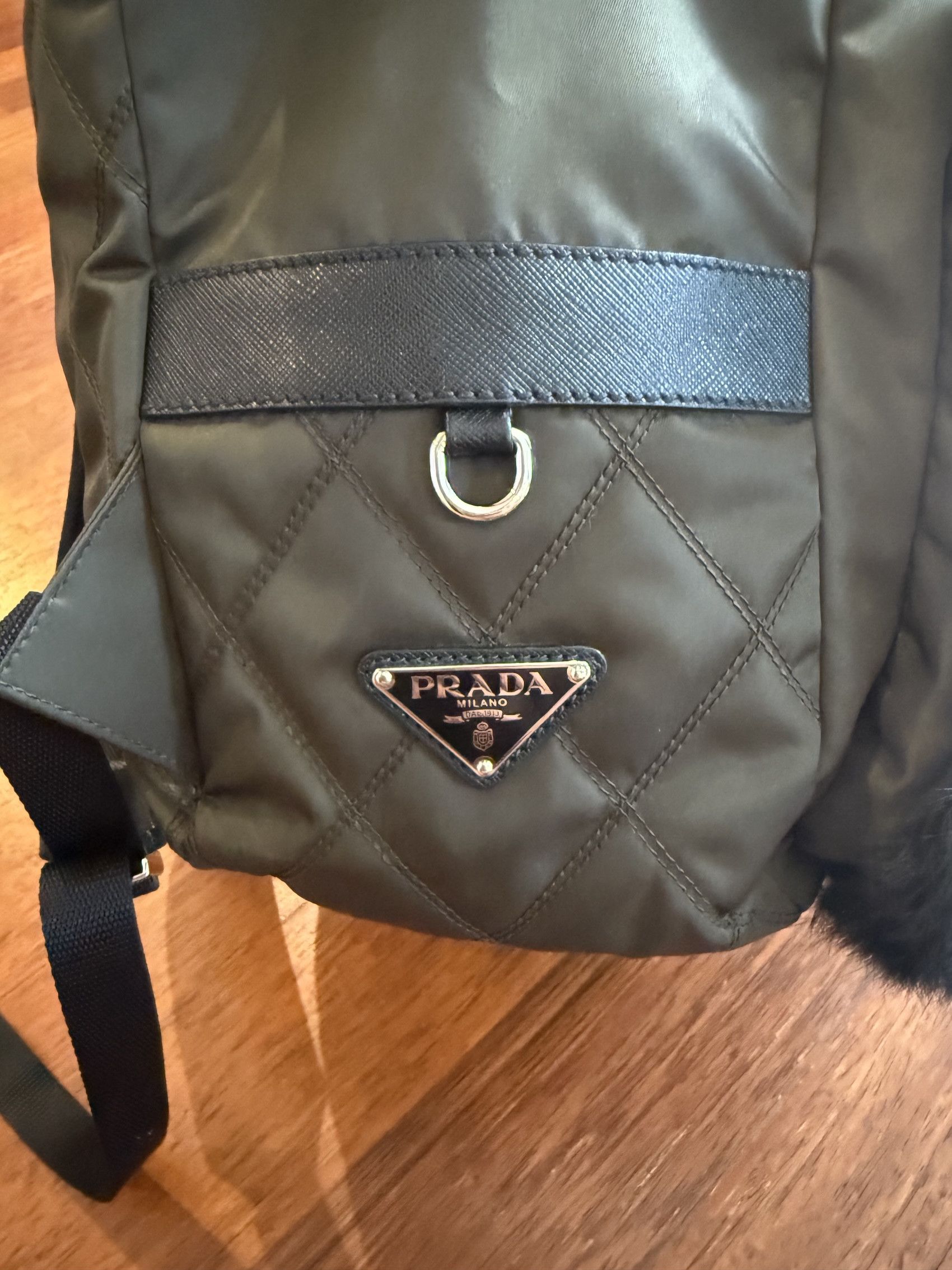 Prada SS'24 Backpack Nylon and Real Fur Size ONE SIZE - 3 Thumbnail