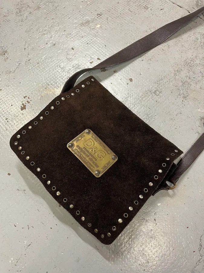Dolce & Gabbana 2000s Dolce & Gabbana Brown Suede Leather Shoulder Bag Size ONE SIZE - 3 Thumbnail